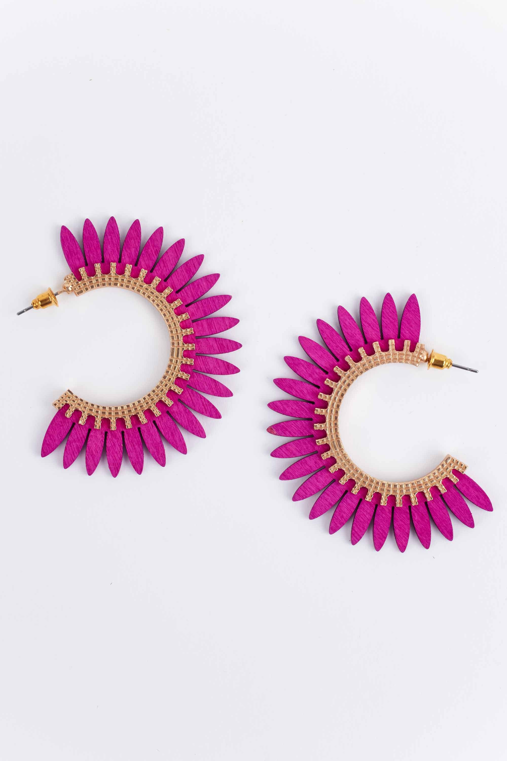 Erica Hoop Earrings- Plum