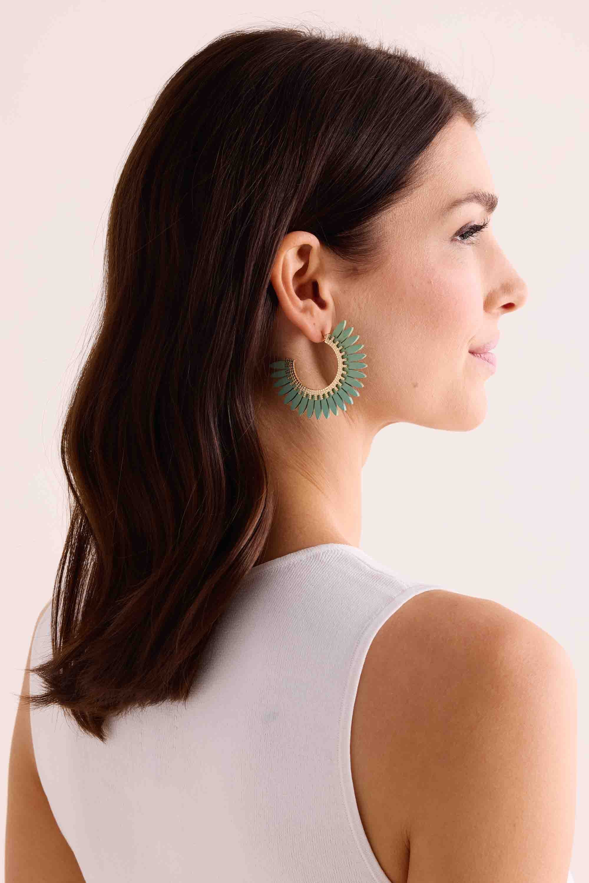 Erica Hoop Earrings- Seafoam