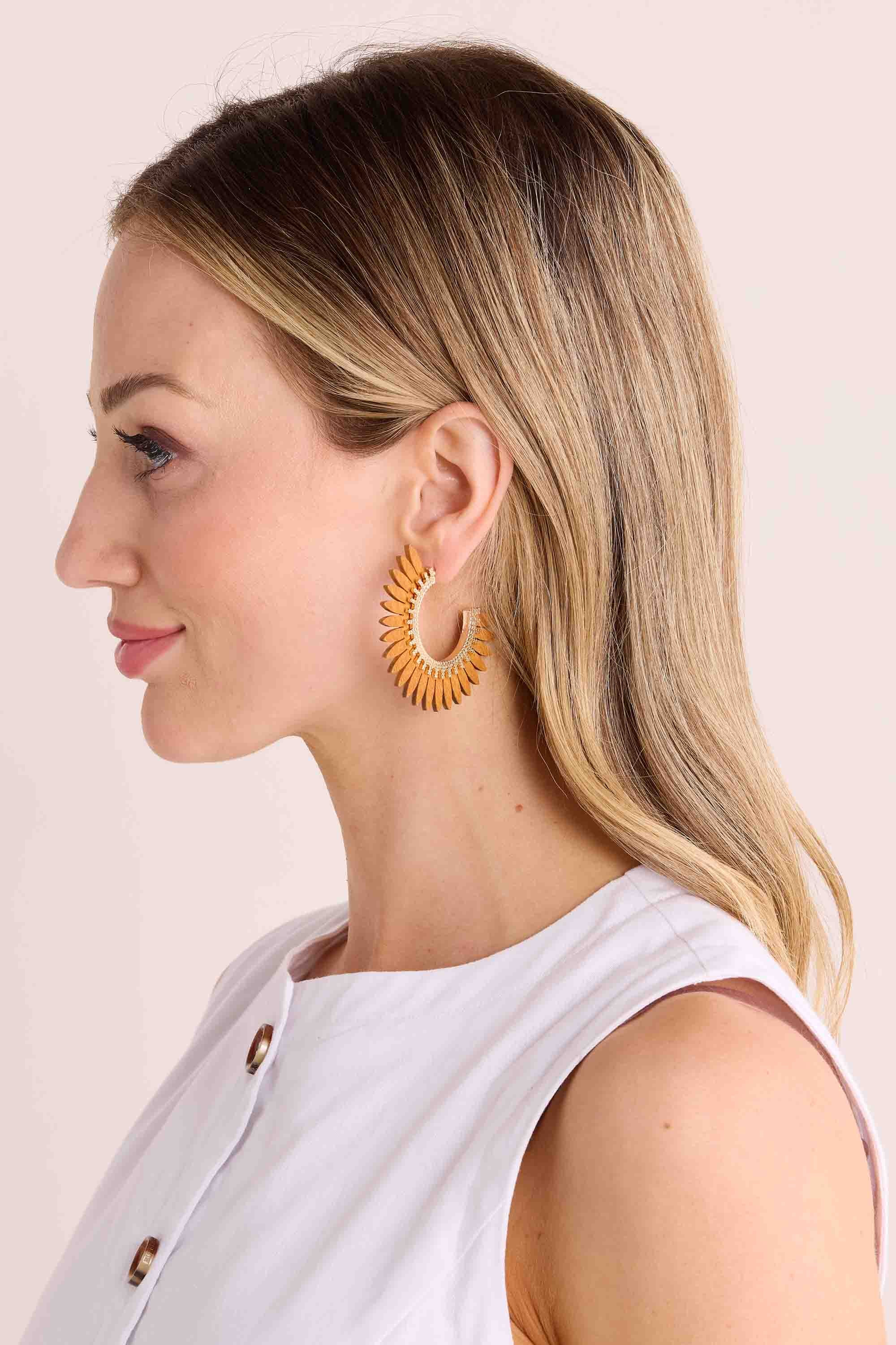 Erica Hoop Earrings- Rust