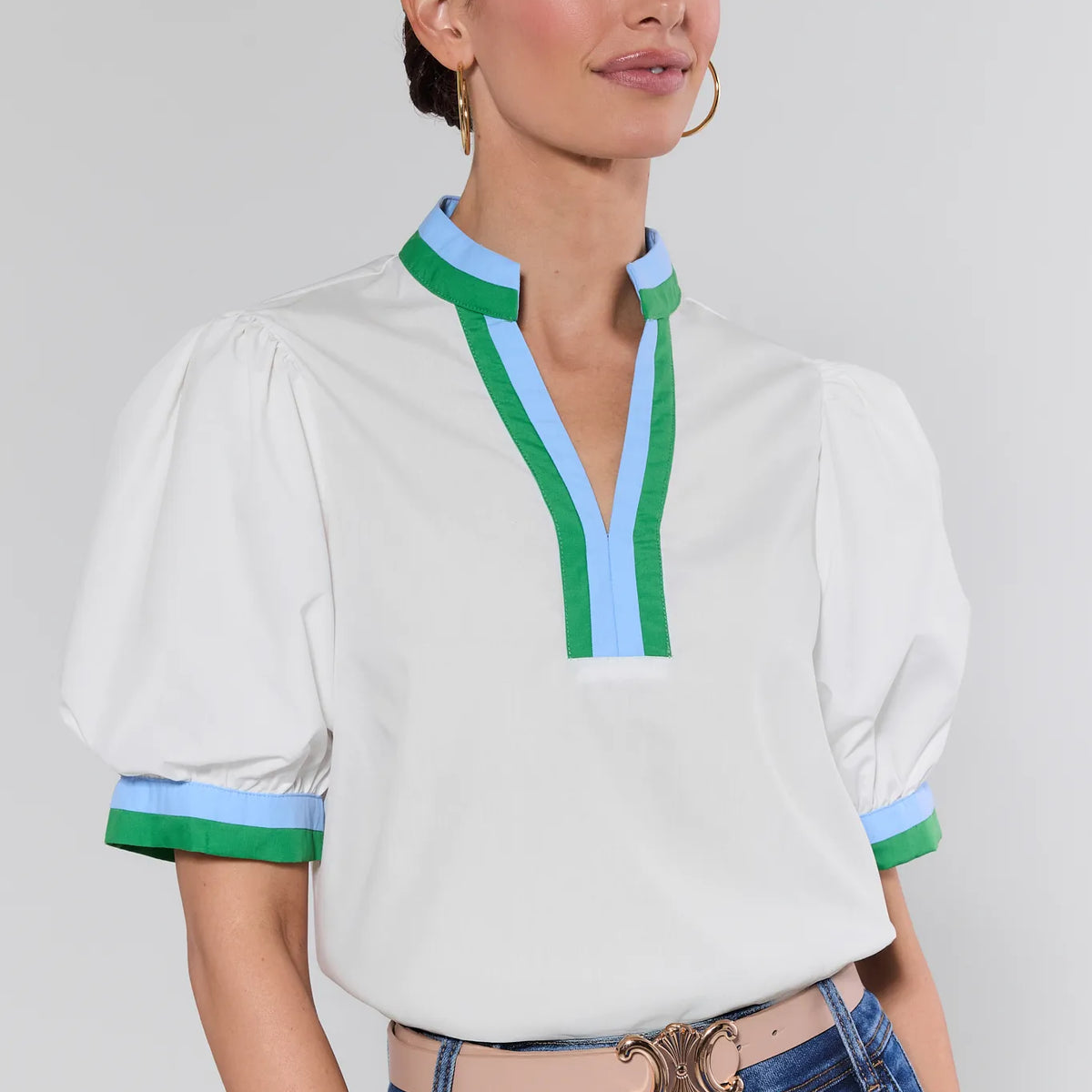 Women's White Puff Sleeve Top | Avara | Avara