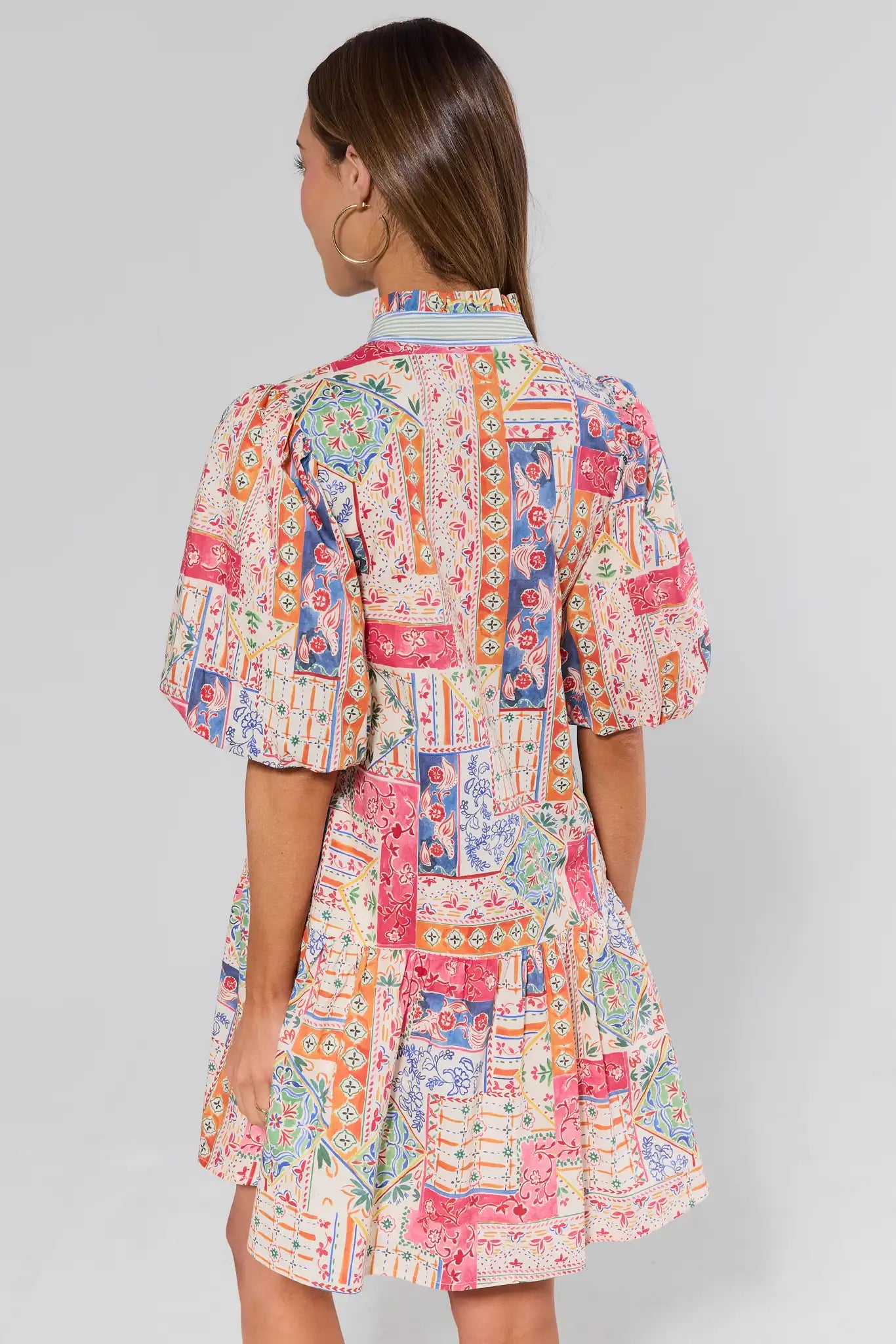 pink patchwork dress Olivia Pink Print Short Dress | Women's Clothing