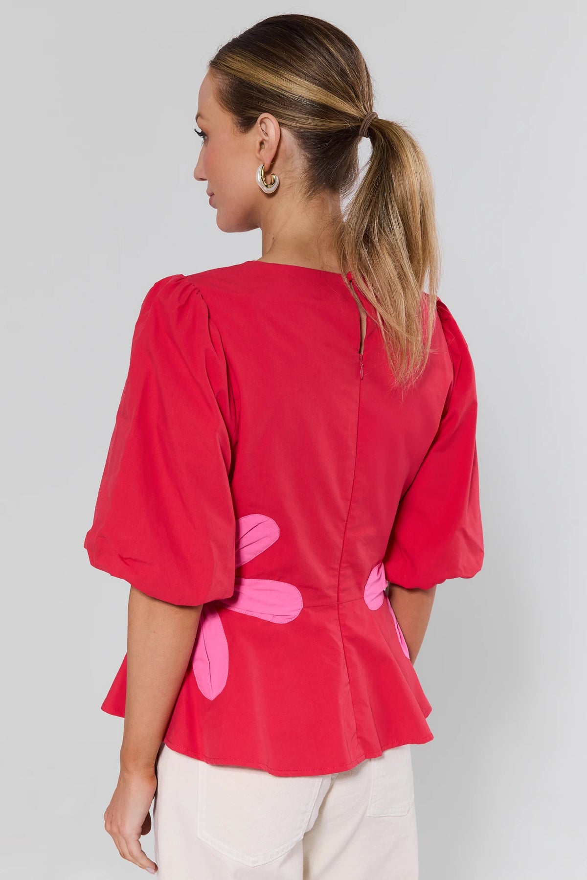 Women's Red Peplum Top | Avara | Avara