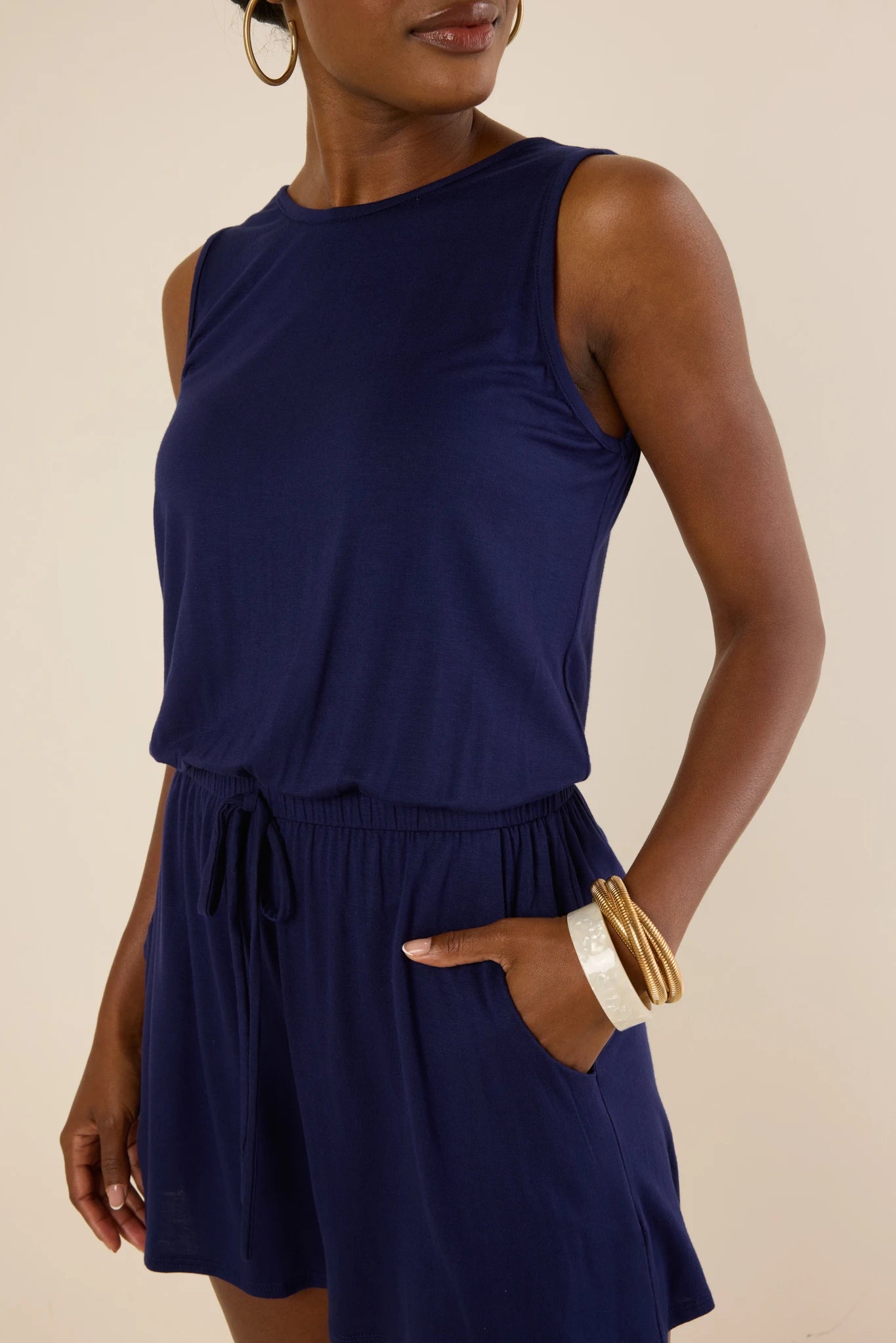 Heidi Romper- Navy