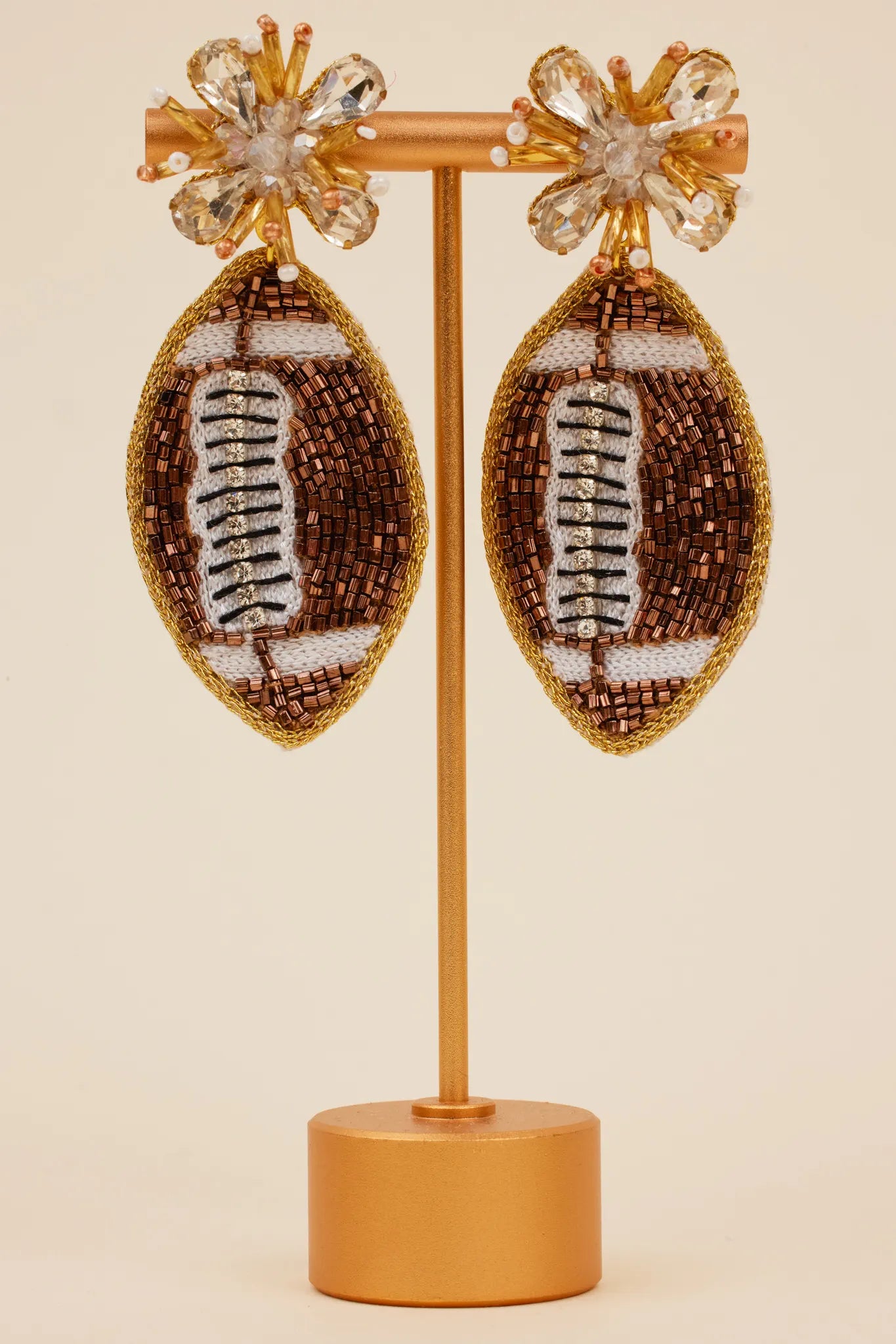 Beaded Football Earrings