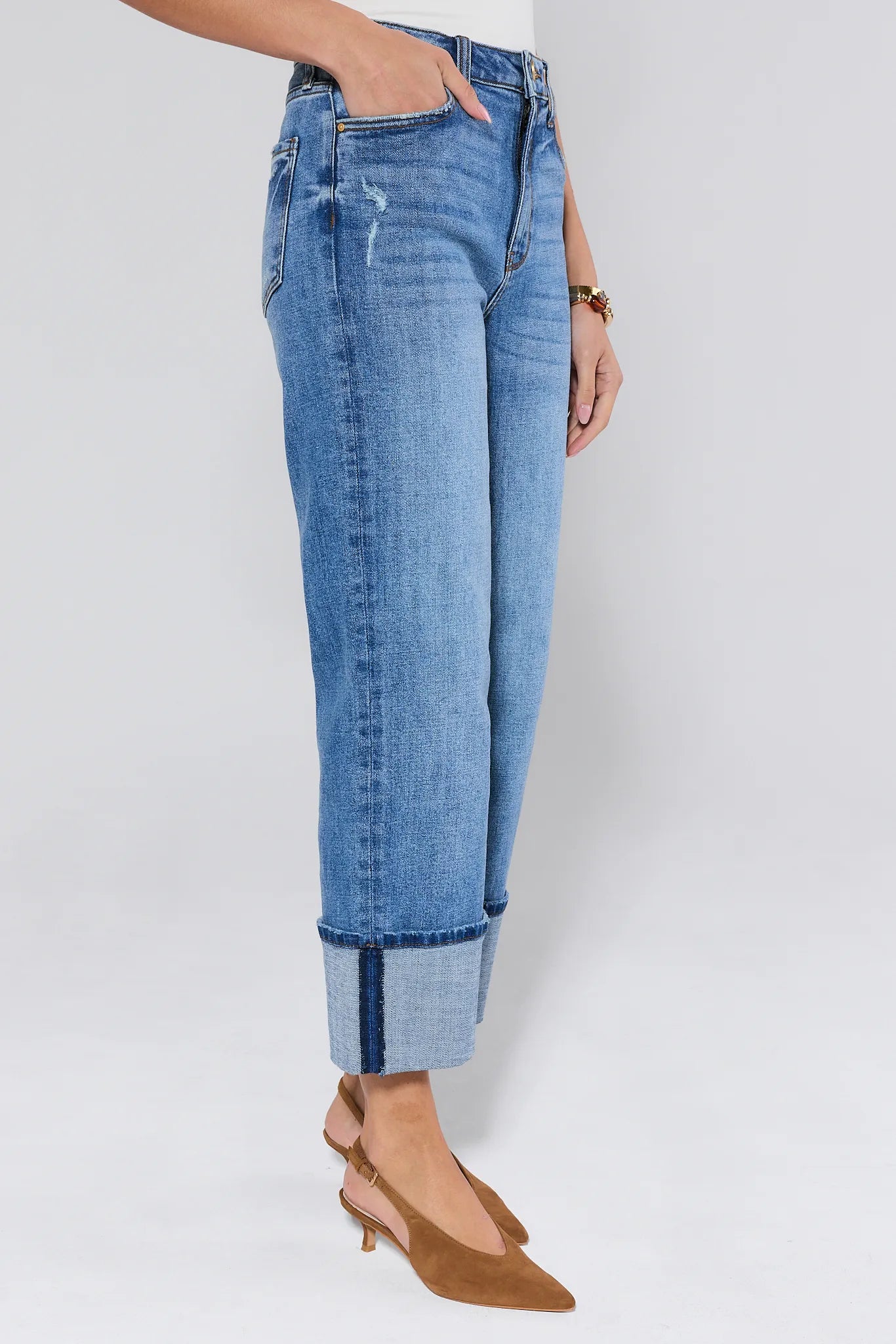 Sienna Cuffed Medium Wash Jeans