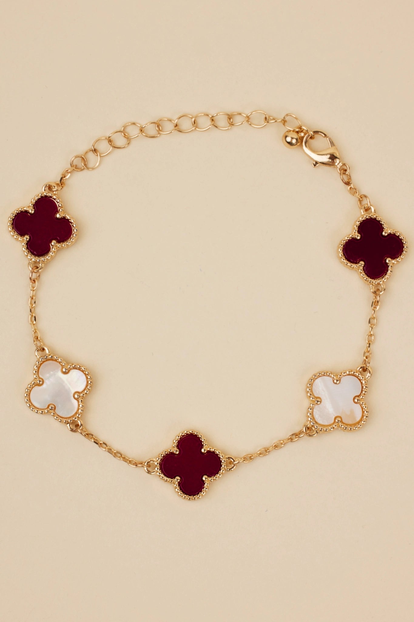 Layne Bracelet- Burgundy/White