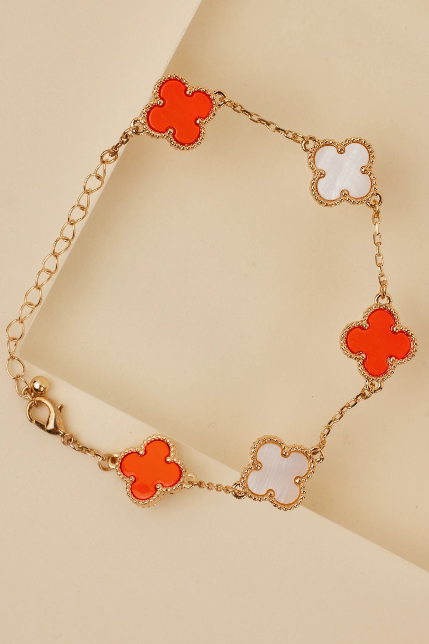 Layne Bracelet- Orange/White