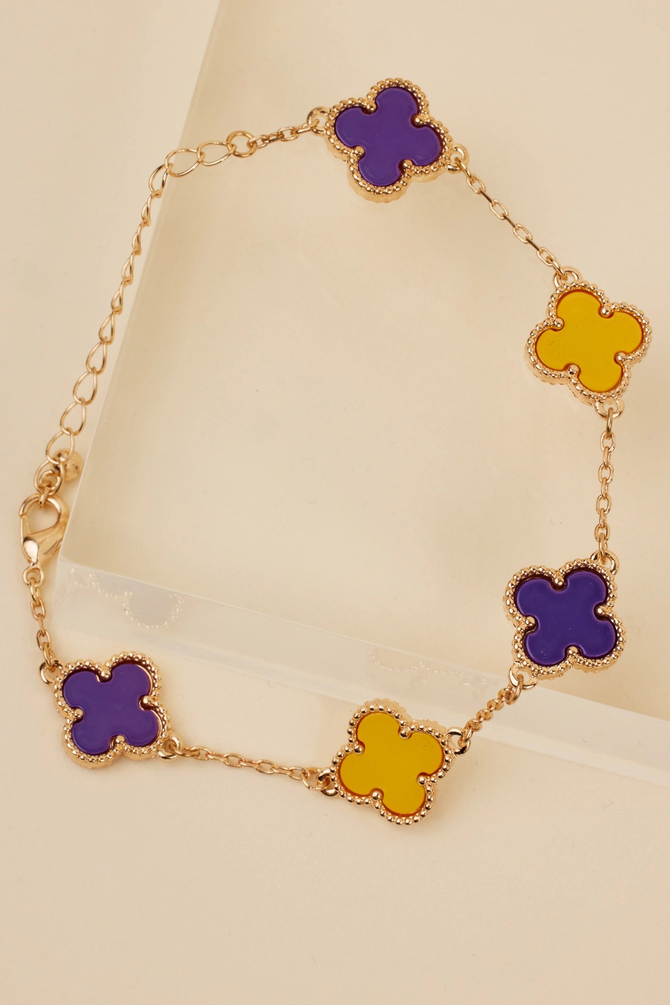 Layne Bracelet- Purple/Gold