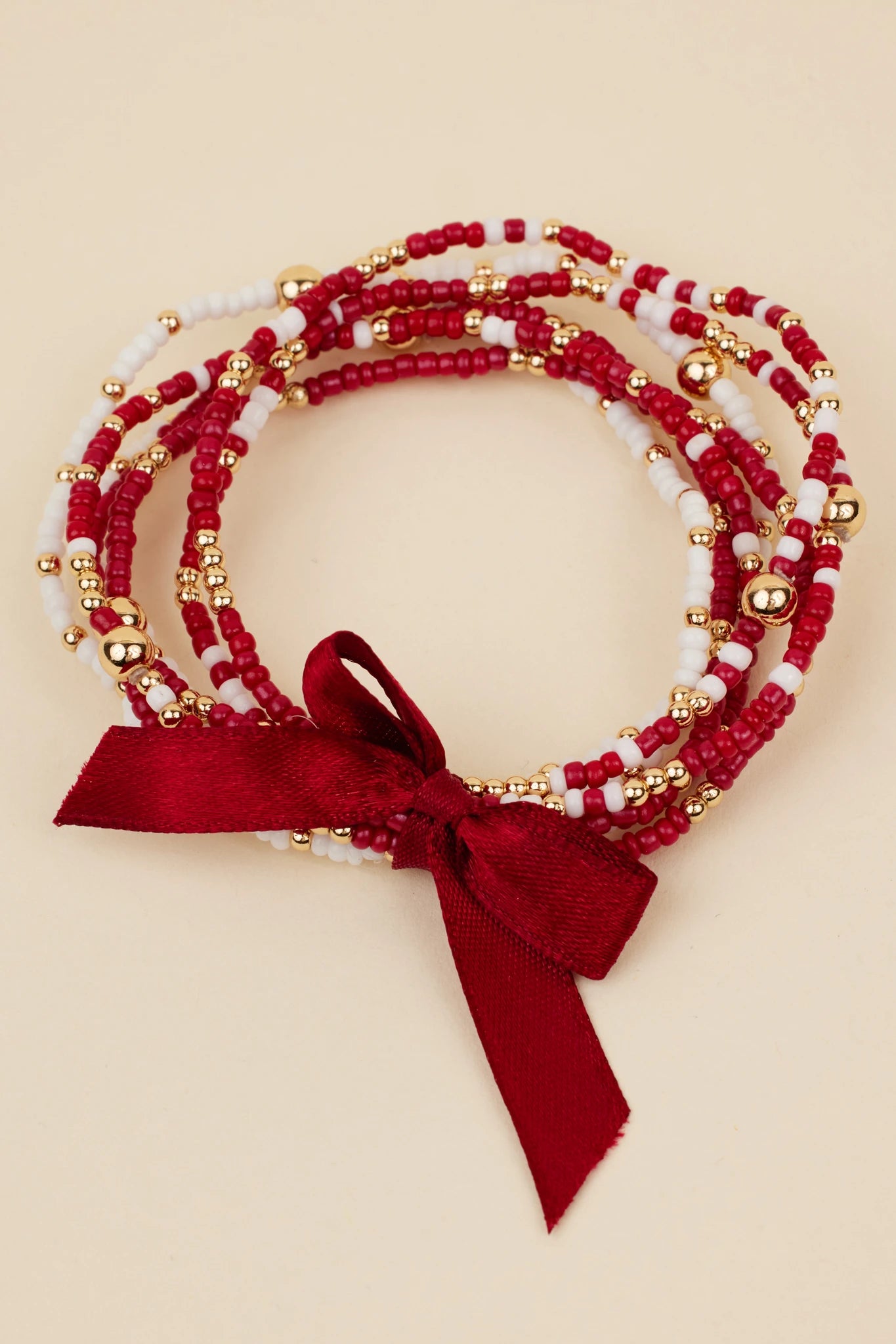 Meg Bracelets- Burgundy/White