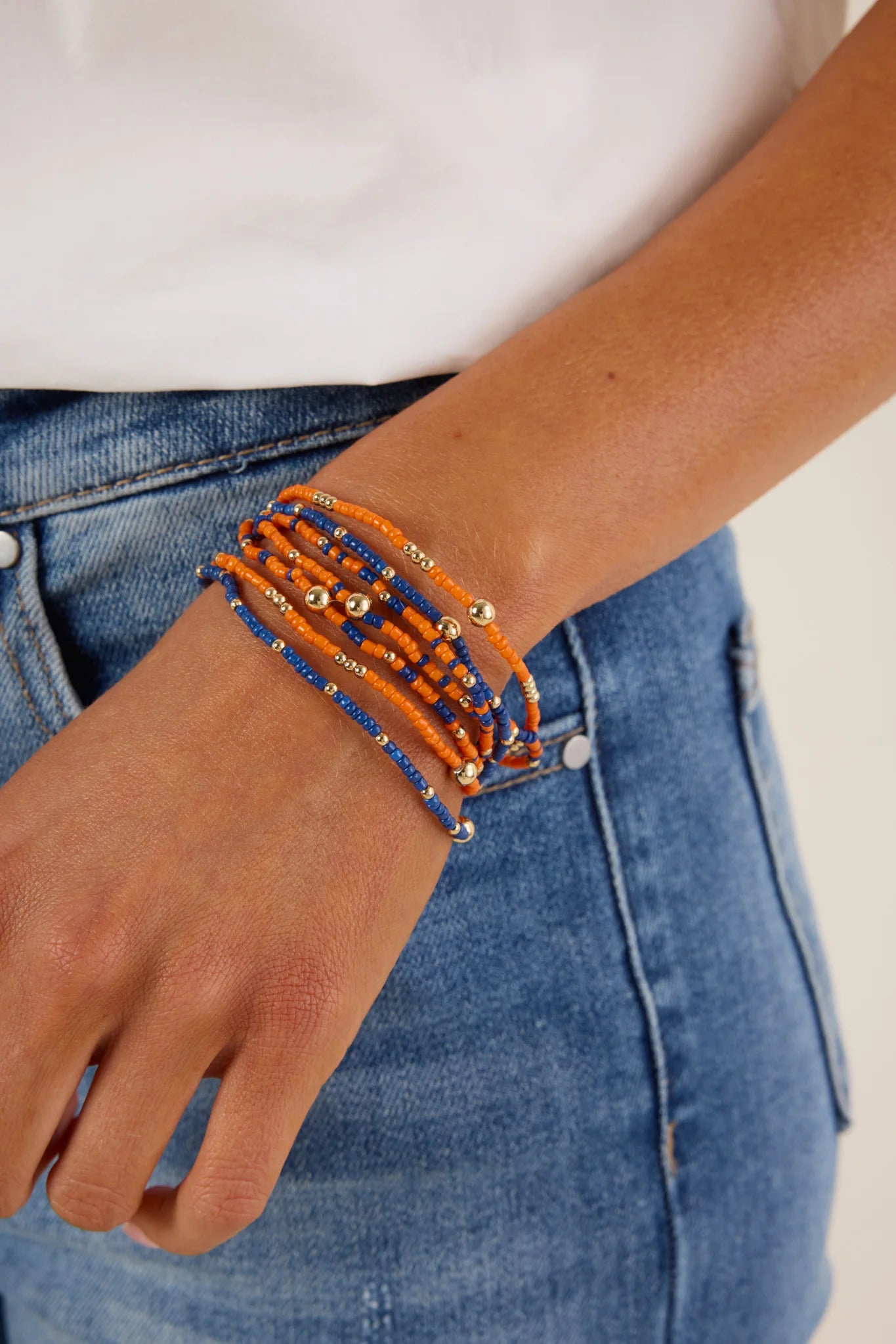 Meg Bracelets- Navy/Orange