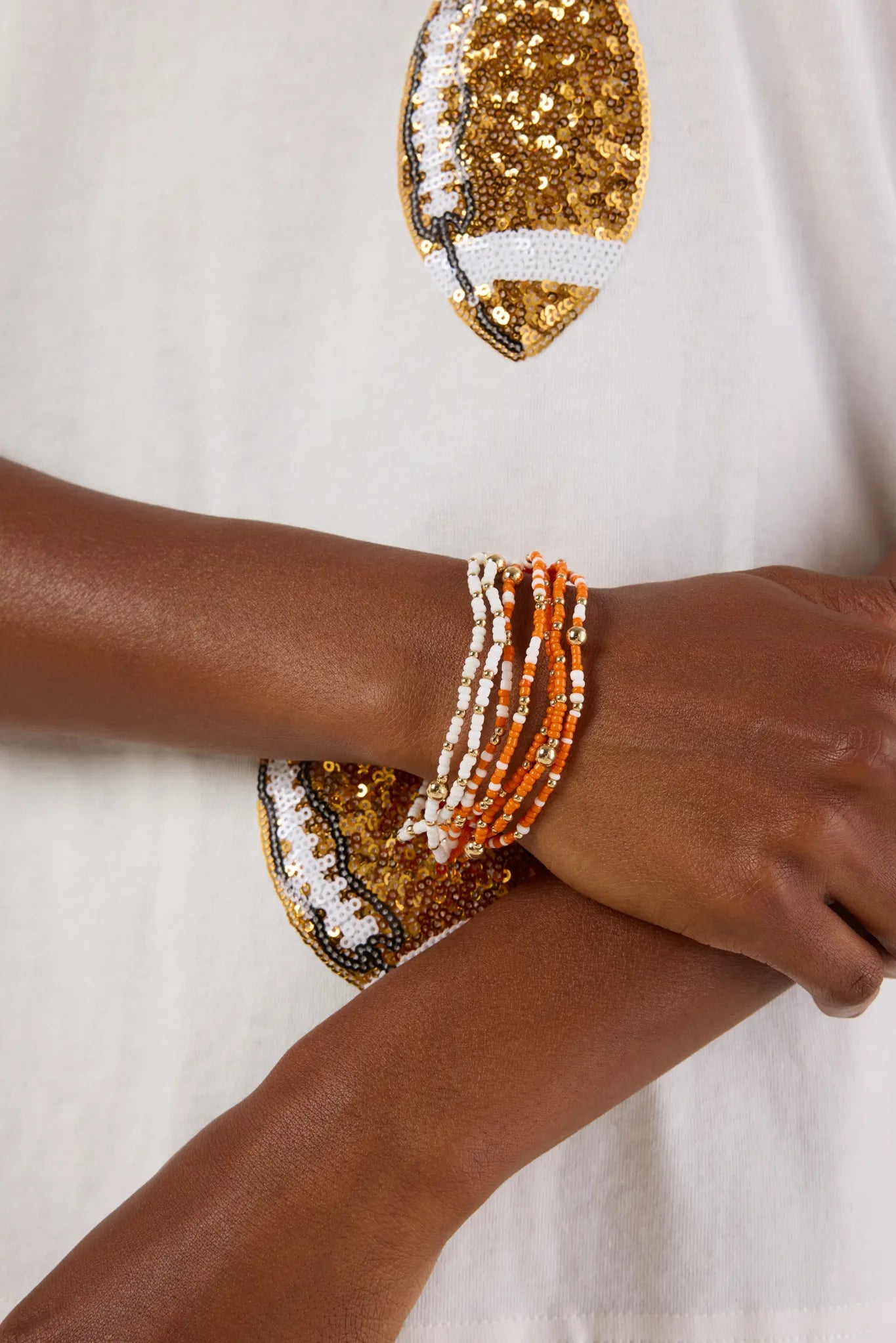 Meg Bracelets- Orange/White