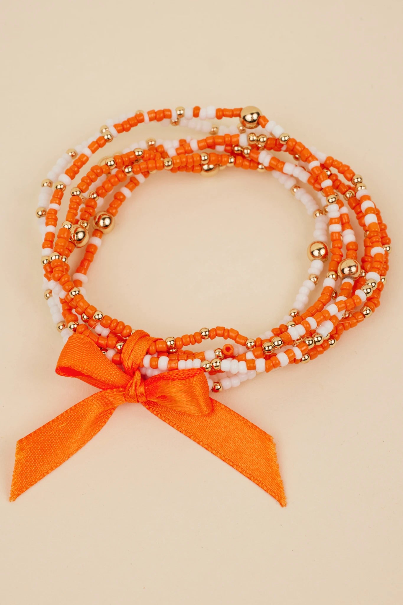 Meg Bracelets- Orange/White