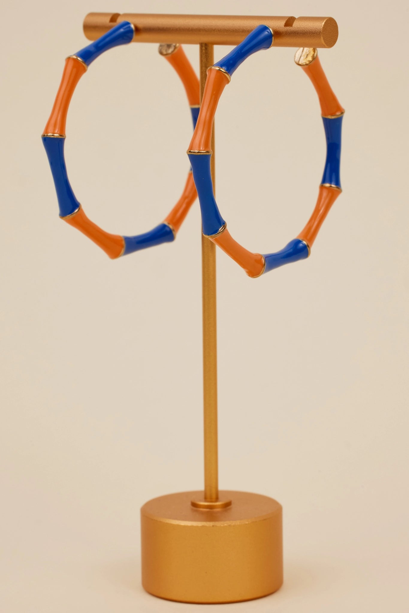 Francesca Hoop Earrings- Orange/Blue