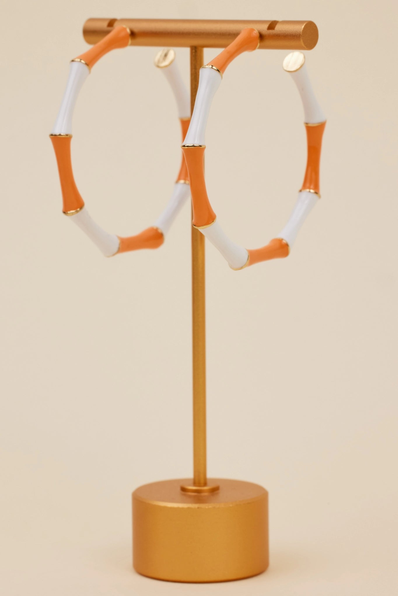 Francesca Hoop Earrings- Orange/White