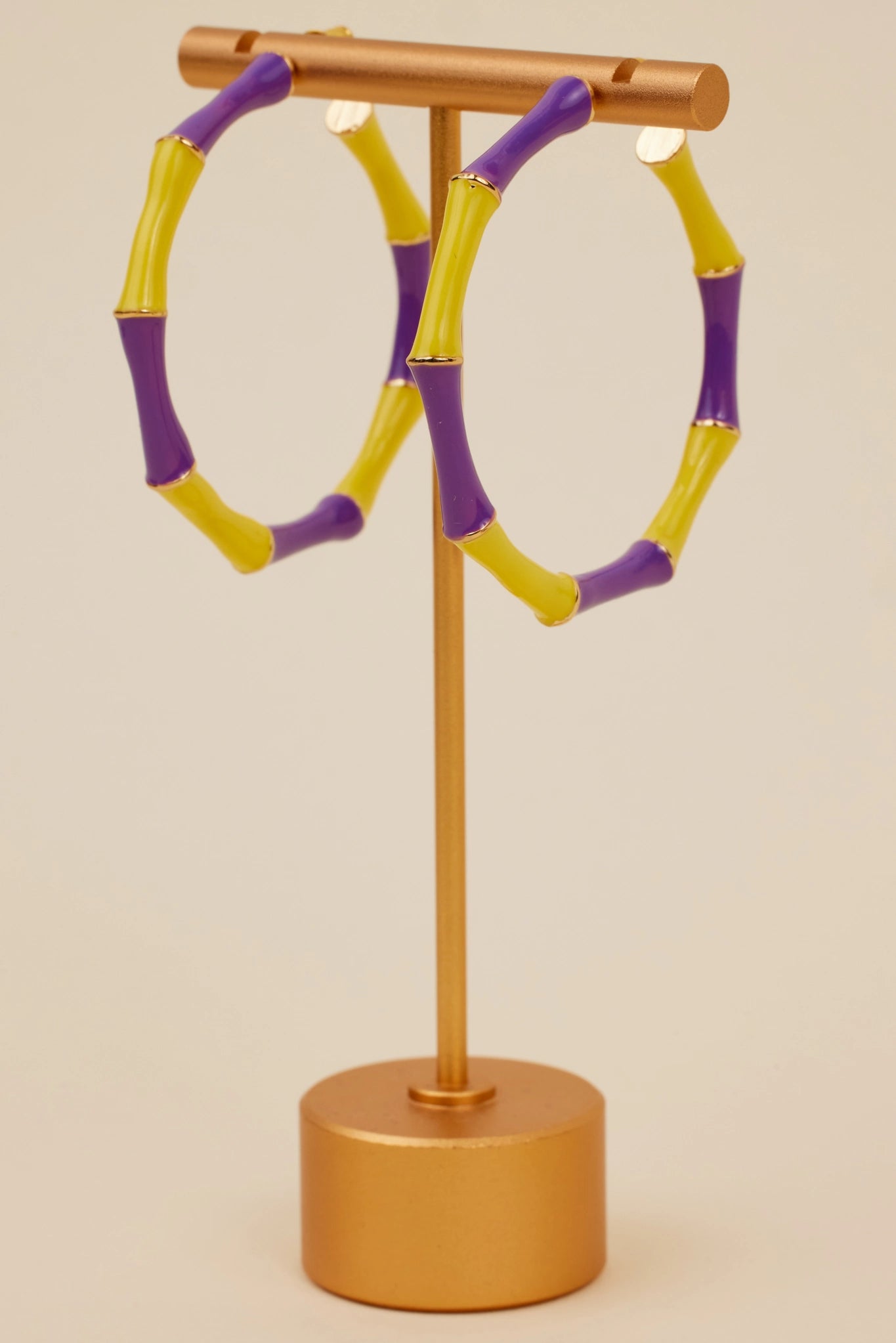 Francesca Hoop Earrings- Purple/Gold