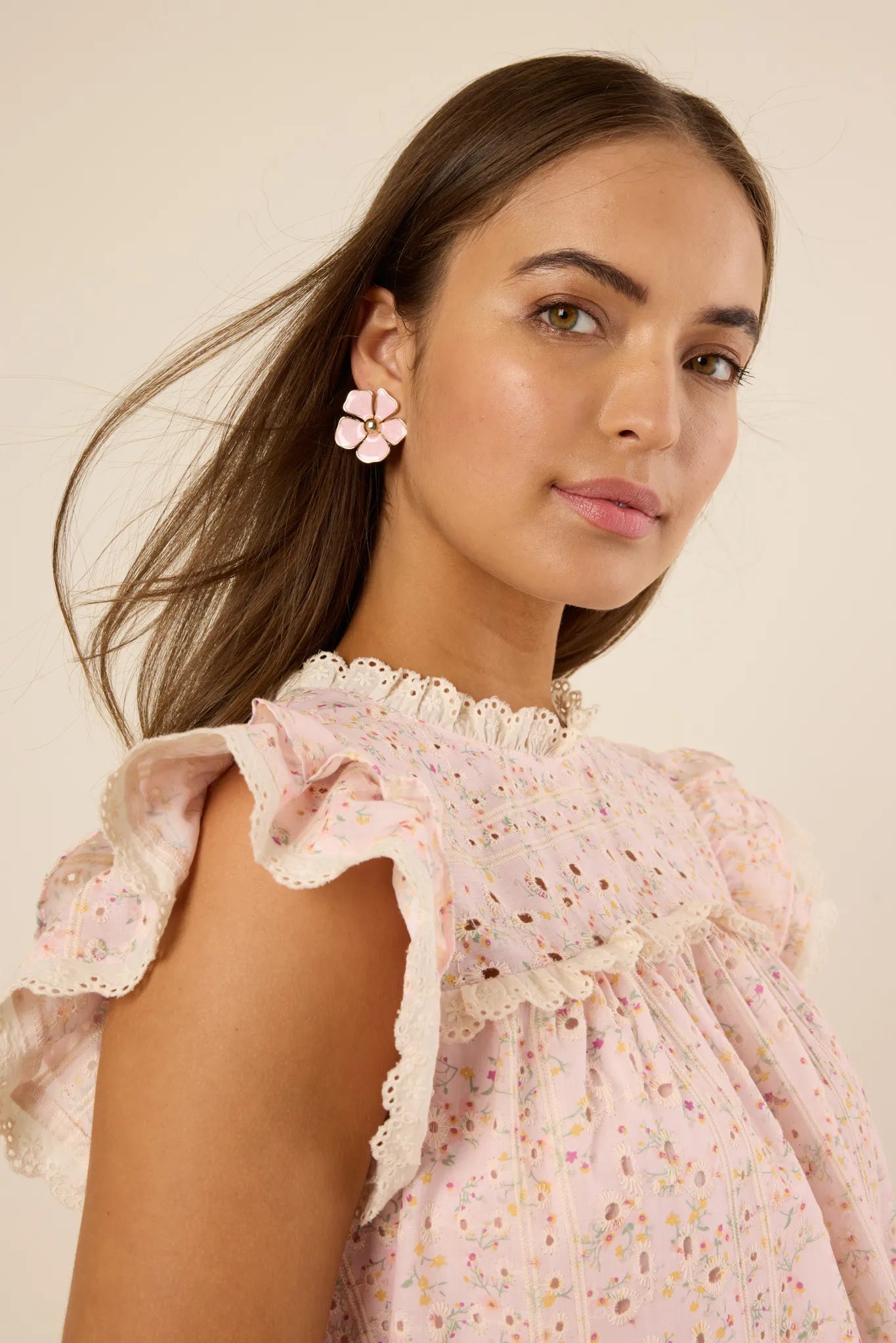 Marguerite Earrings- Pink