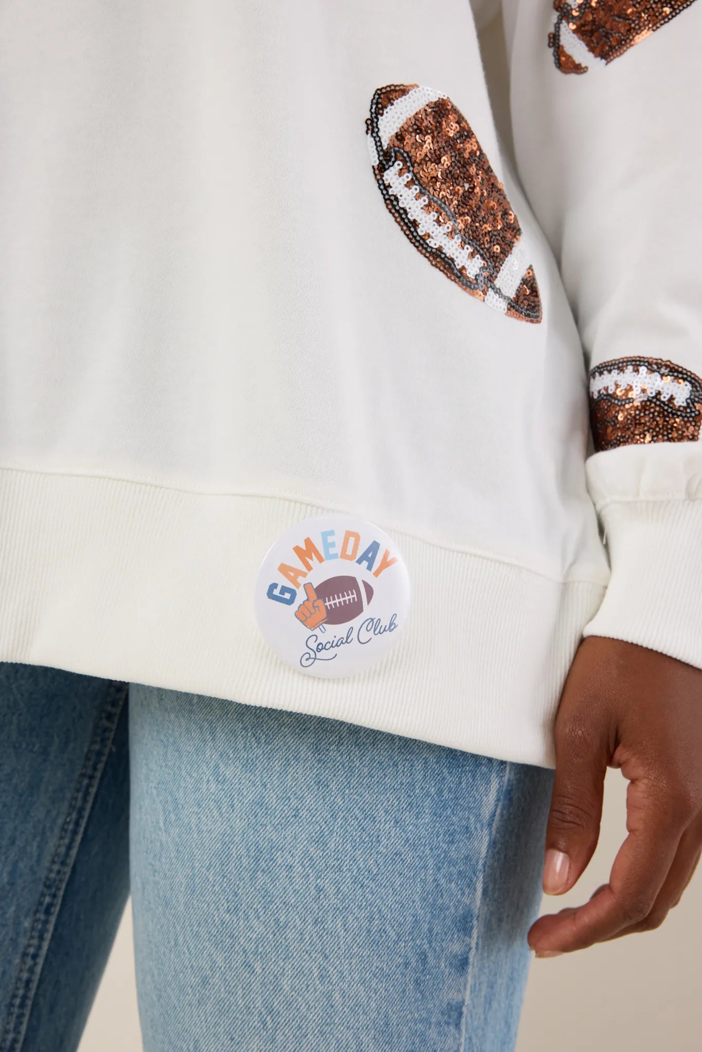 Game Day Button- Blue/Orange