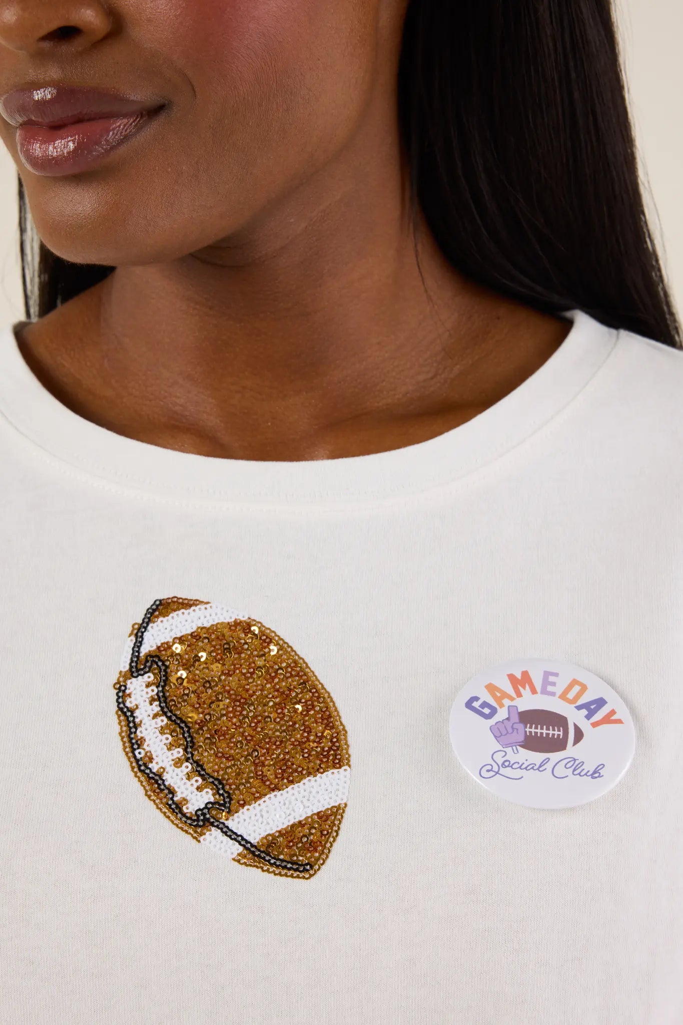 Game Day Button- Orange/Purple
