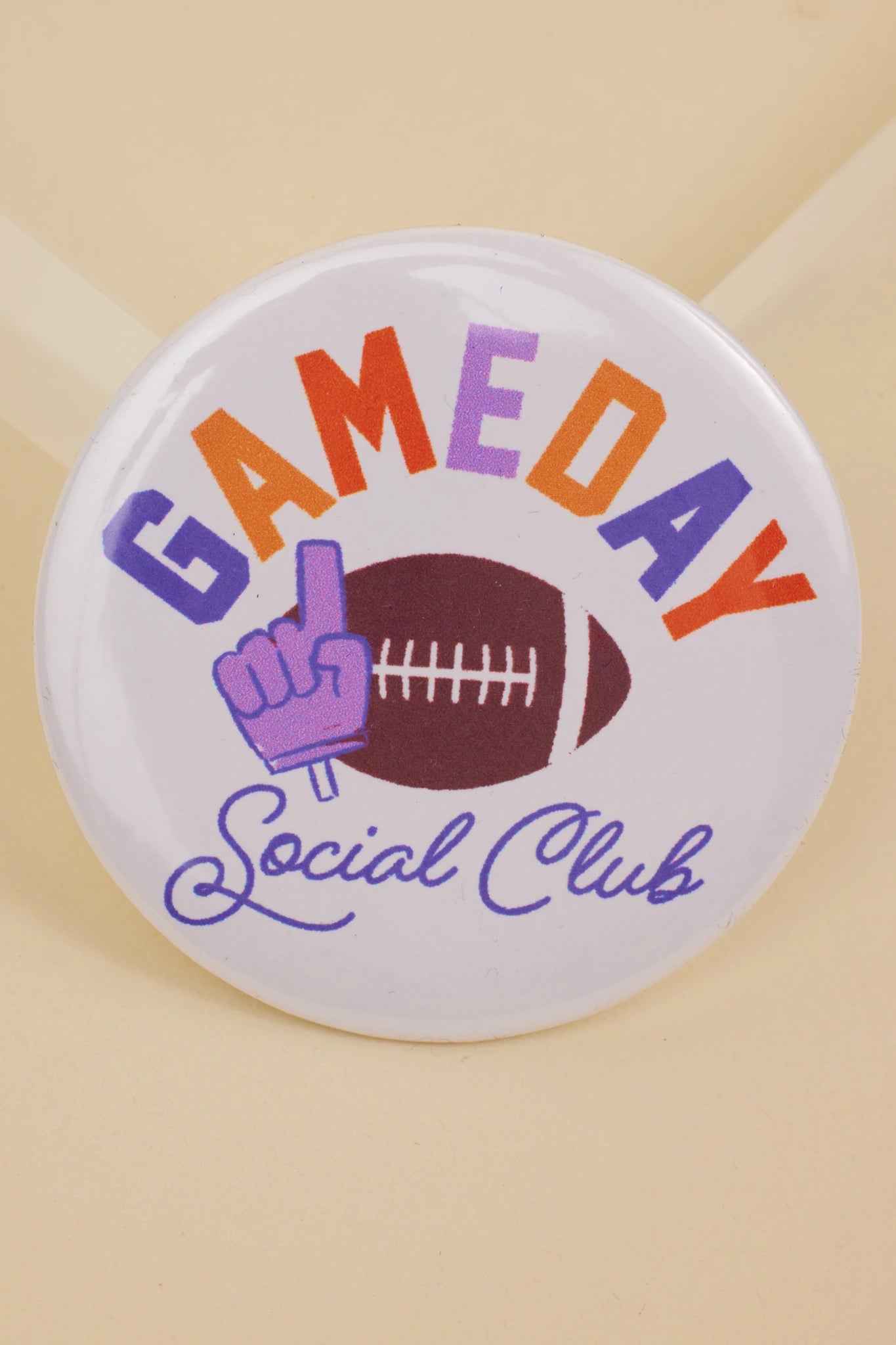 Game Day Button- Orange/Purple