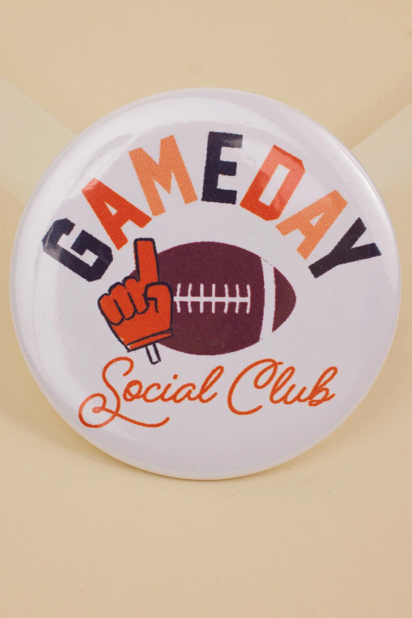 Game Day Button- Orange/Black