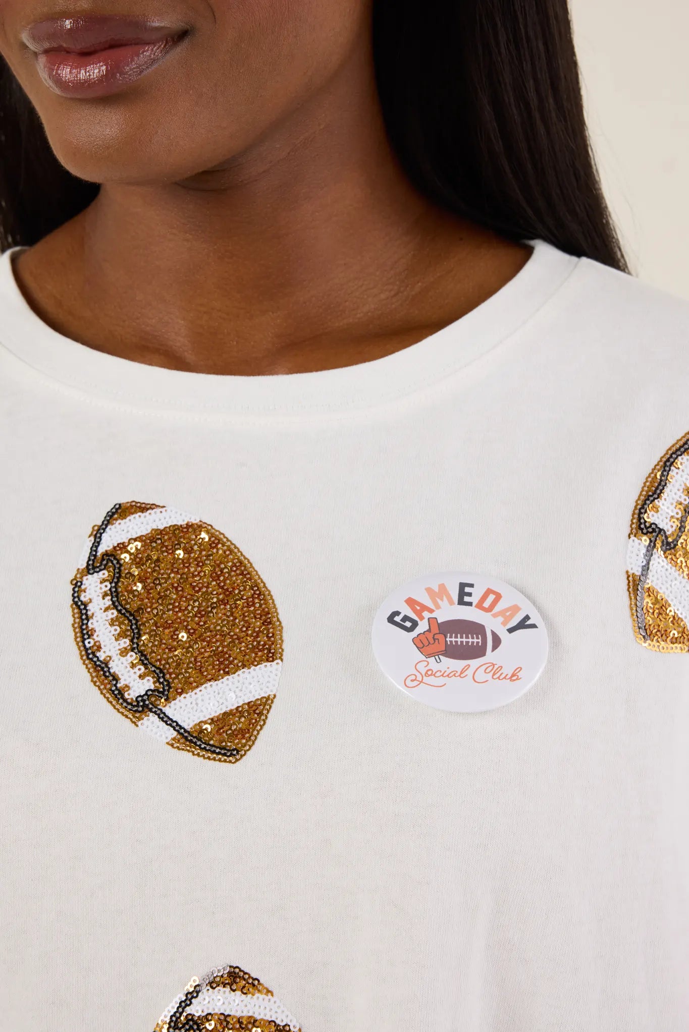 Game Day Button- Orange/Black