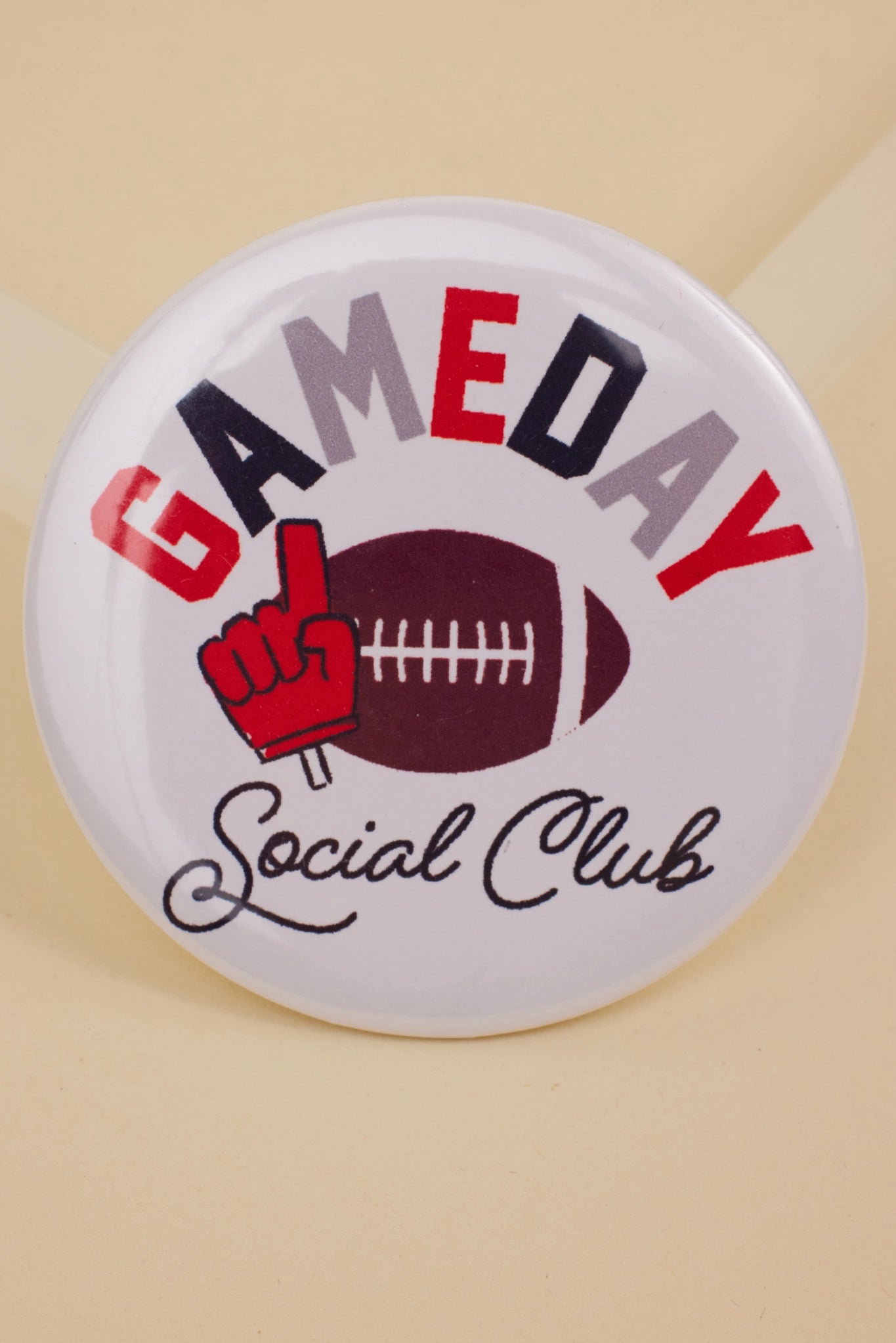 Game Day Button- Black/Red