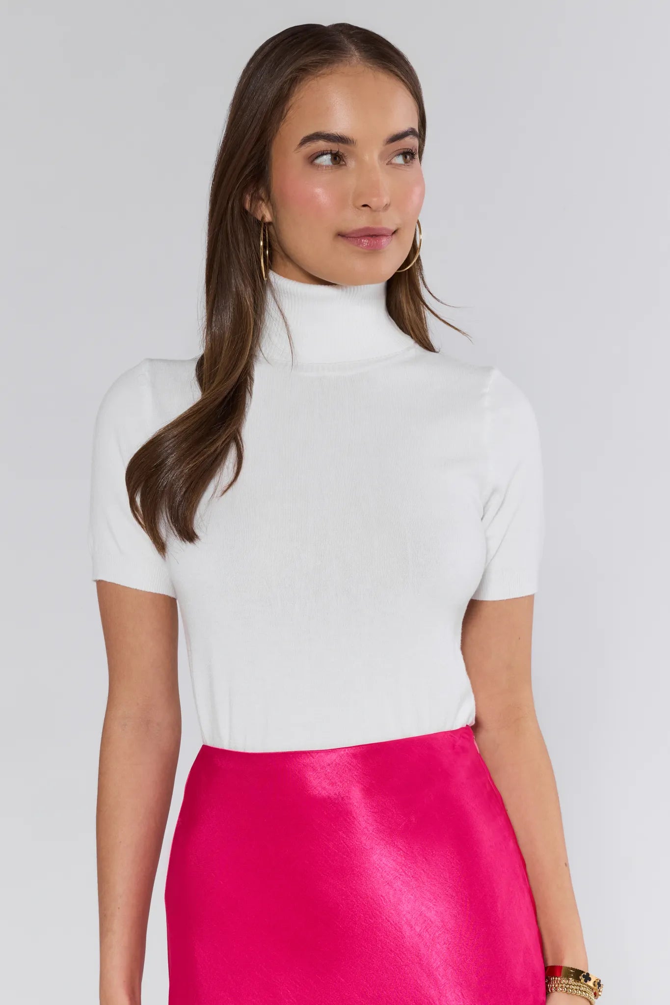 Adrian White Turtleneck Sweater