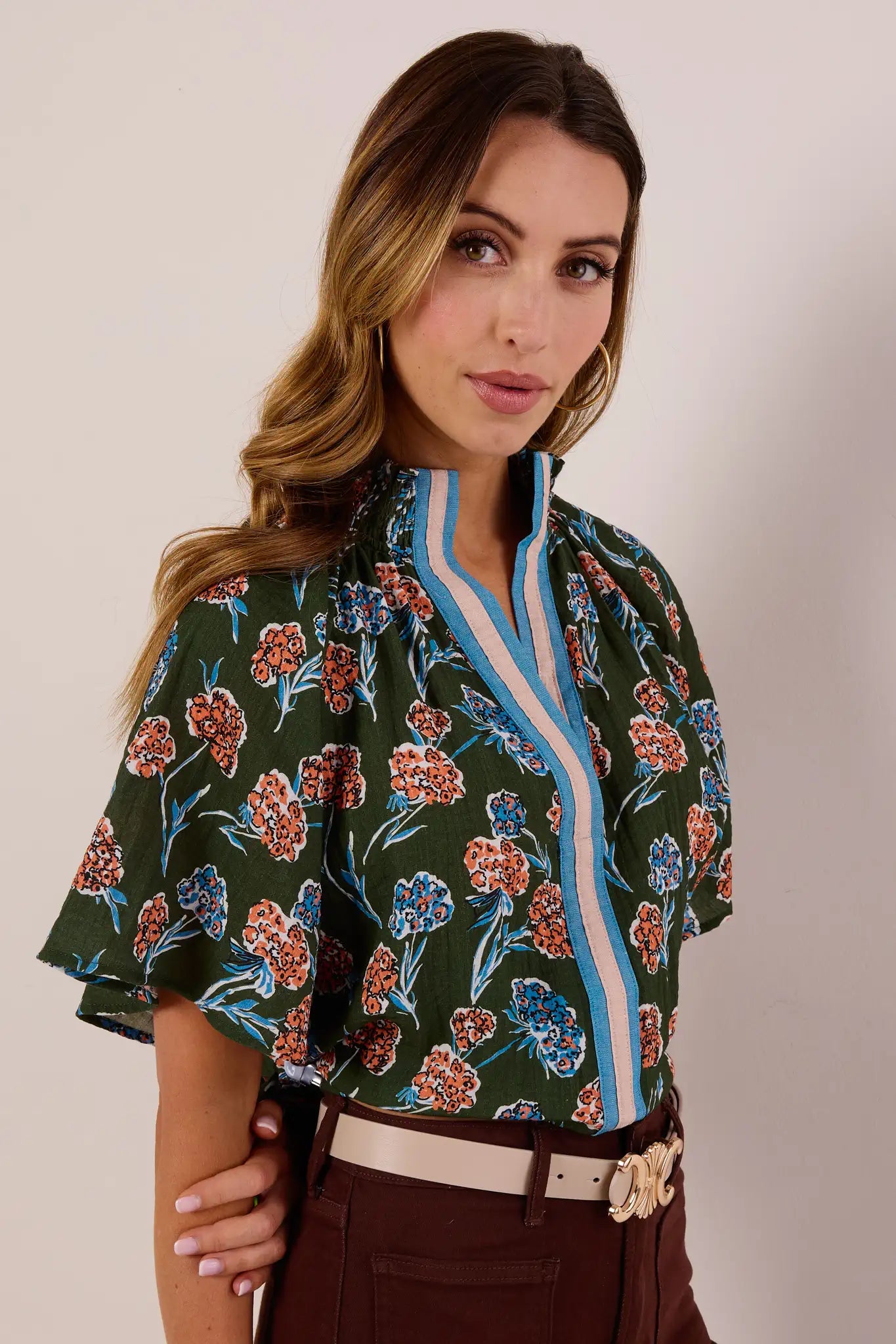 Macey Top- Forest Green