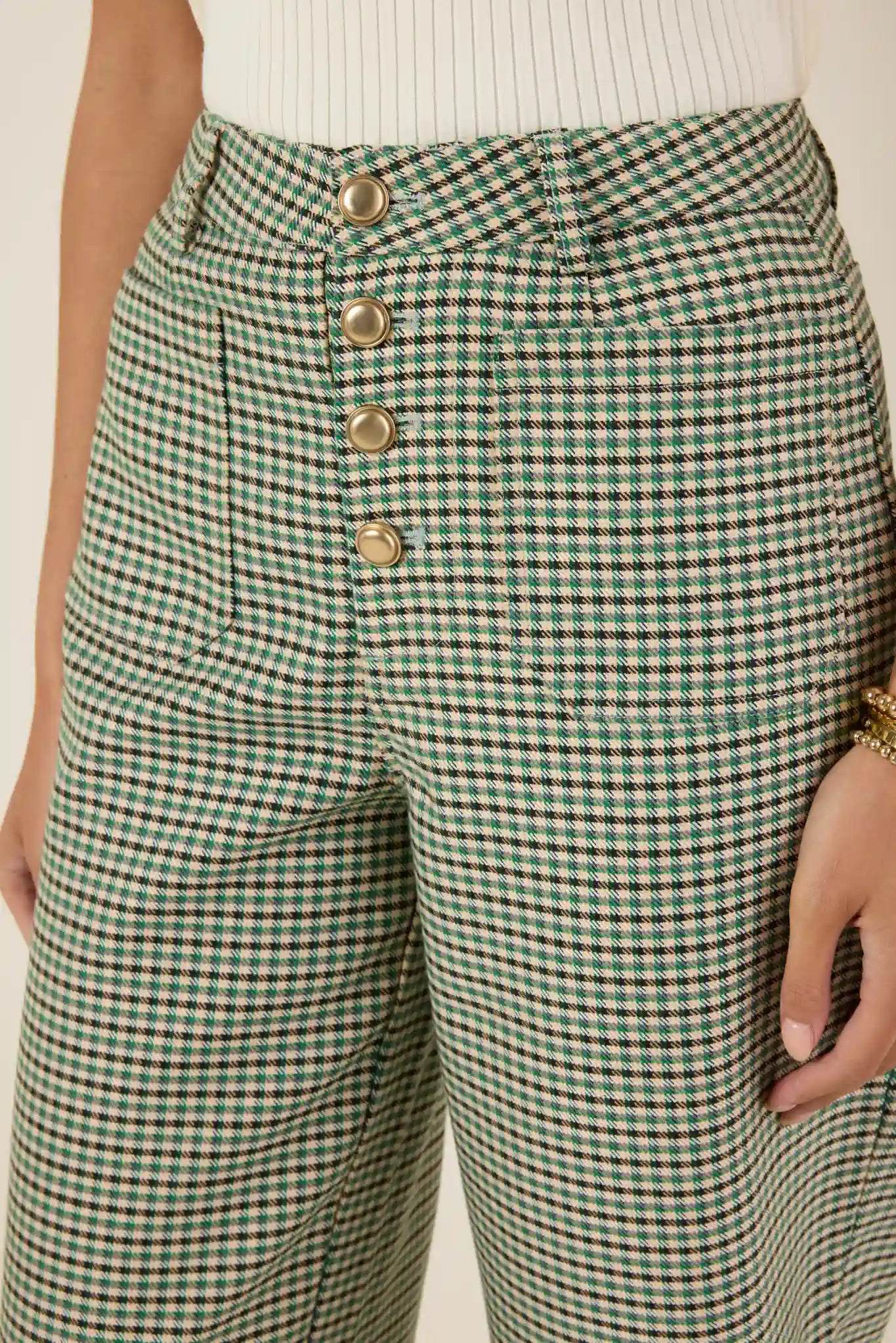Chelsea Pants- Green Plaid