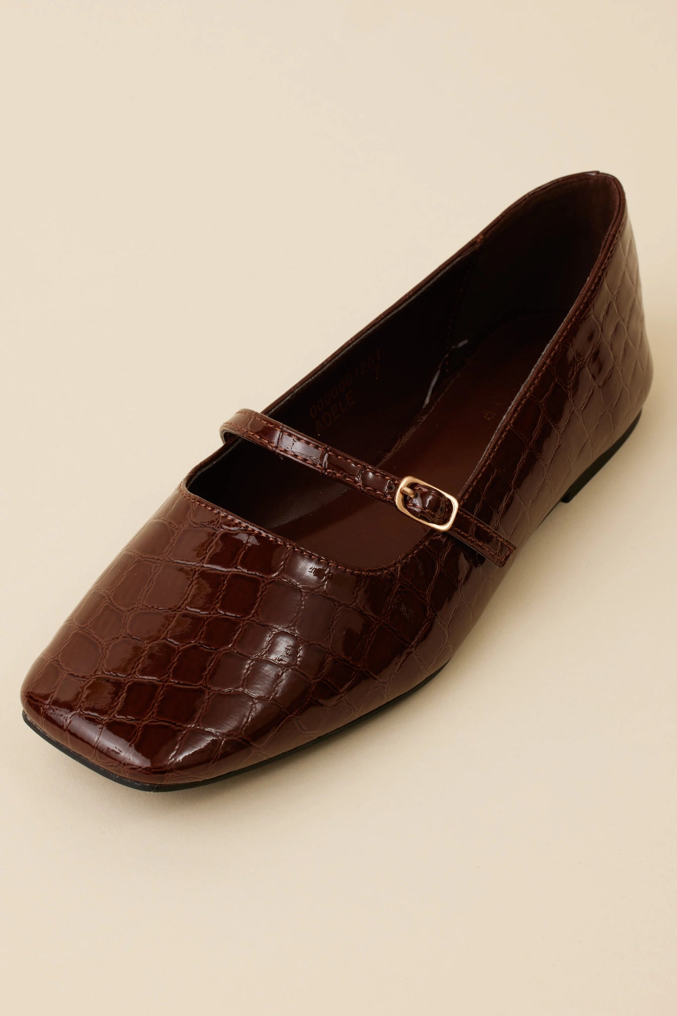 Adele Flats- Brown Croc