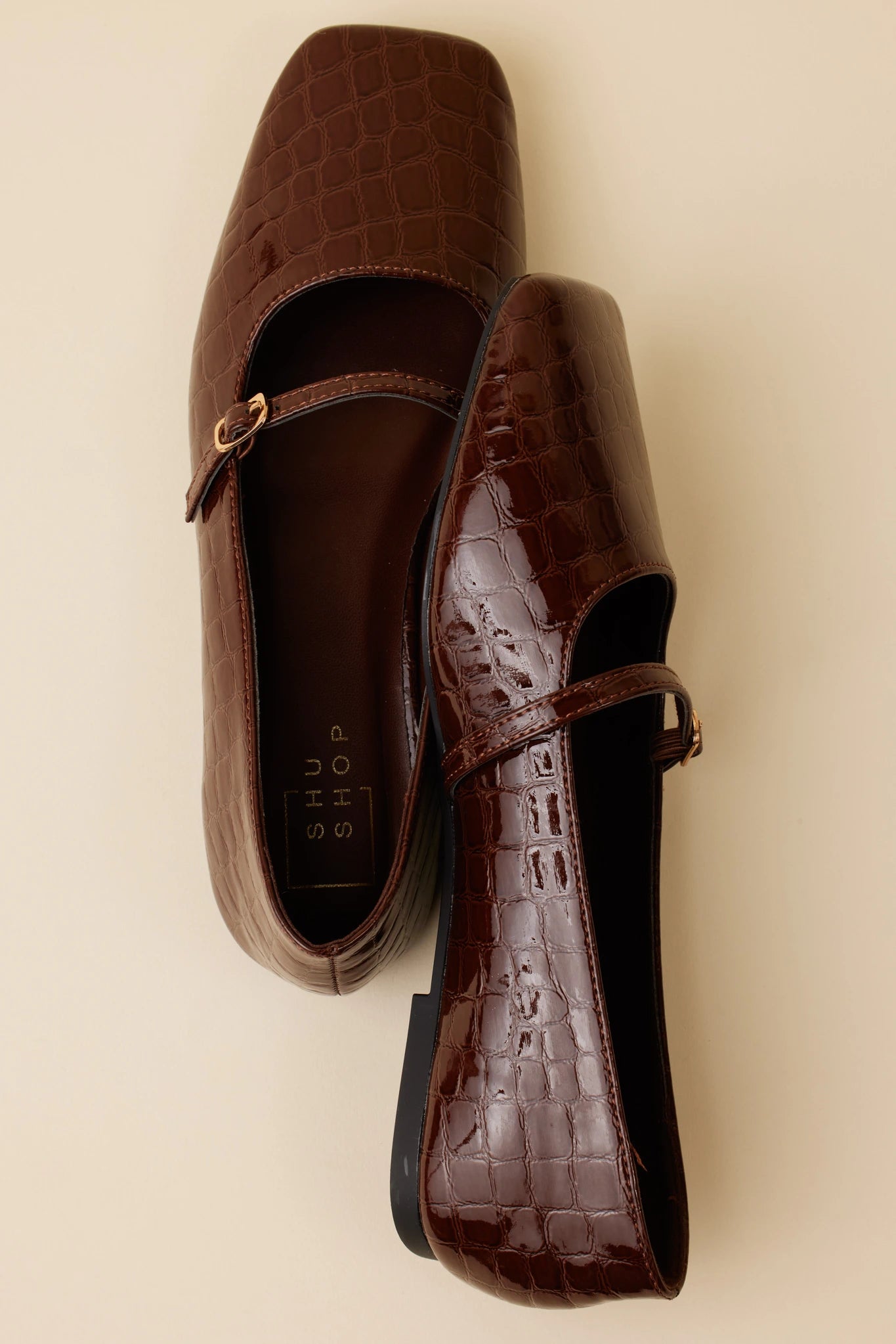 Adele Flats- Brown Croc