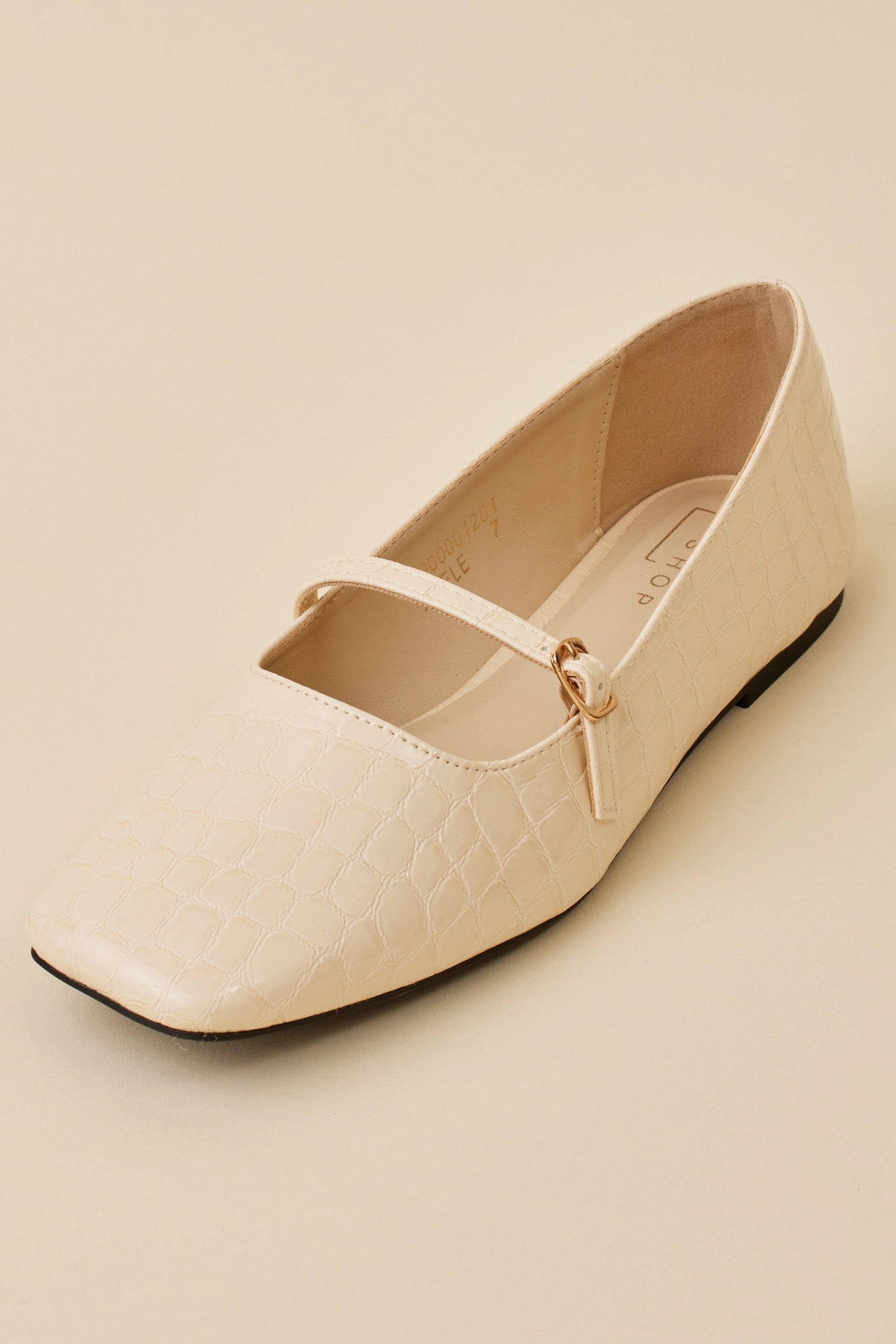 Adele Flats- Ivory Croc