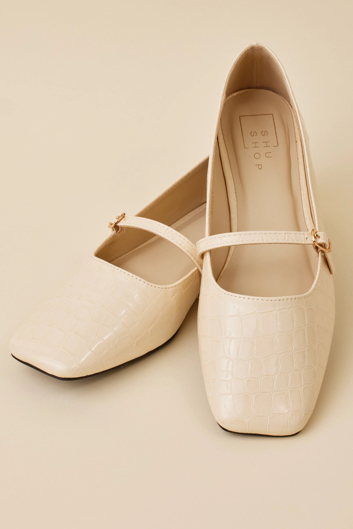 Adele Flats- Ivory Croc