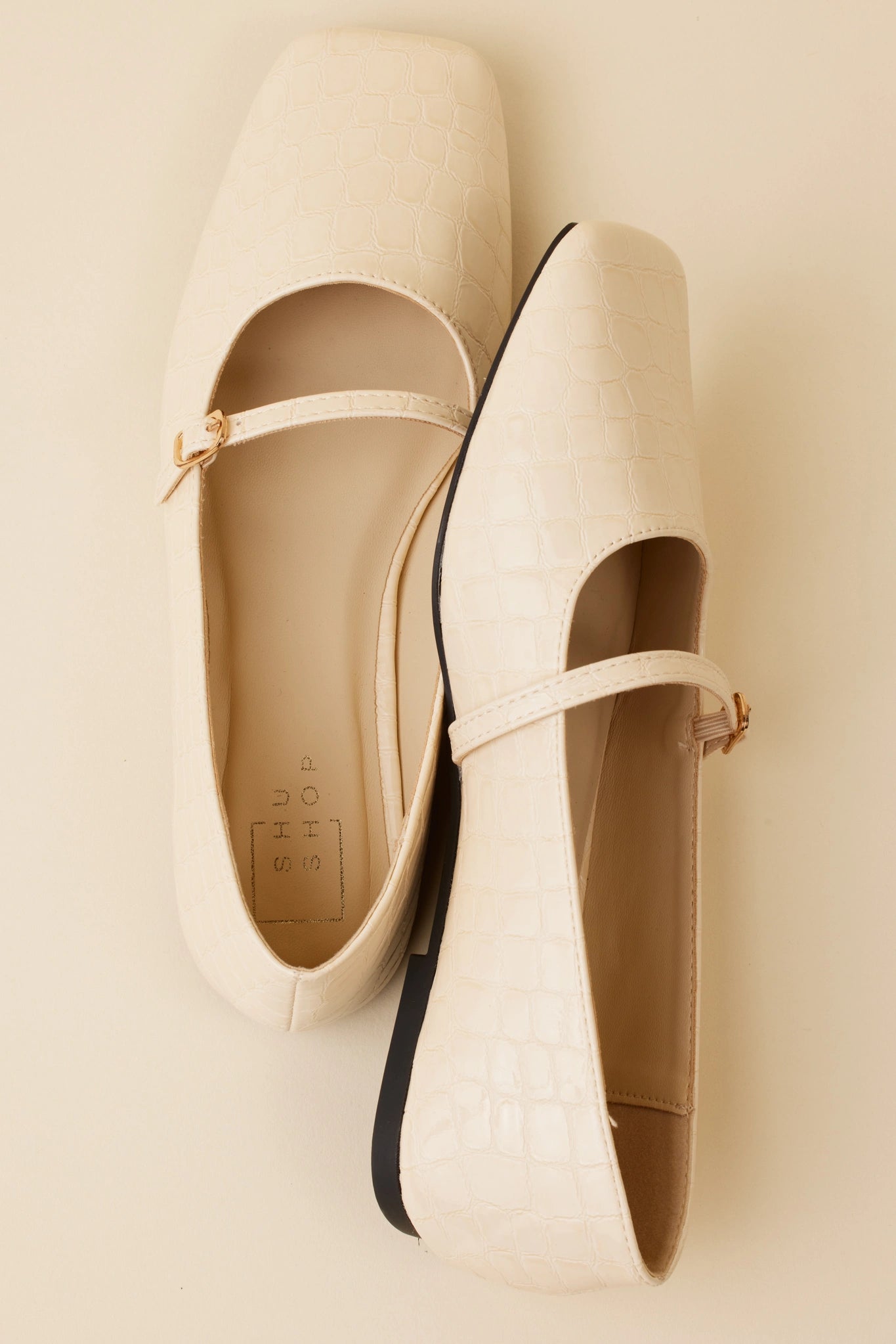 Adele Flats- Ivory Croc