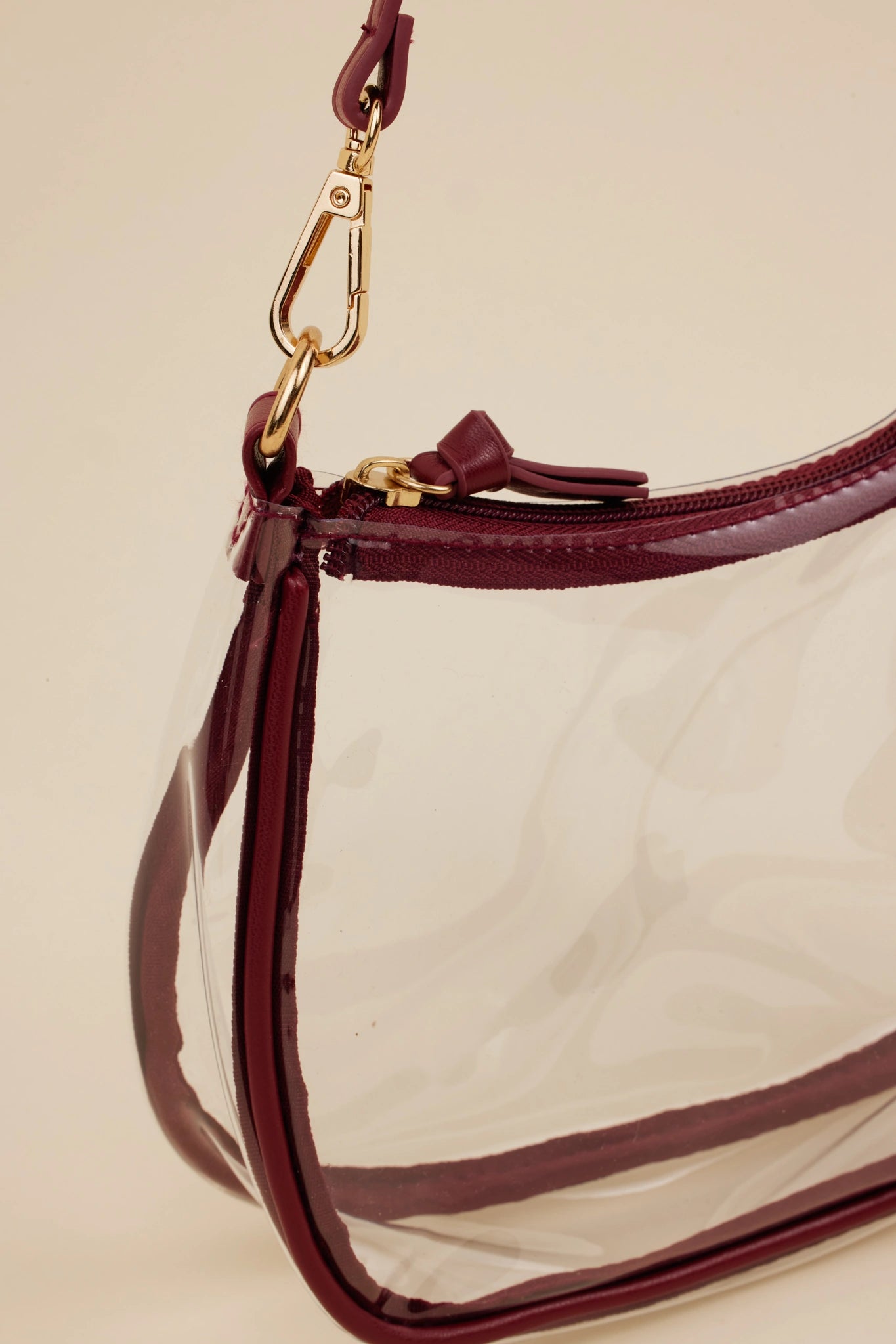 Clear Game Day Bag- Maroon
