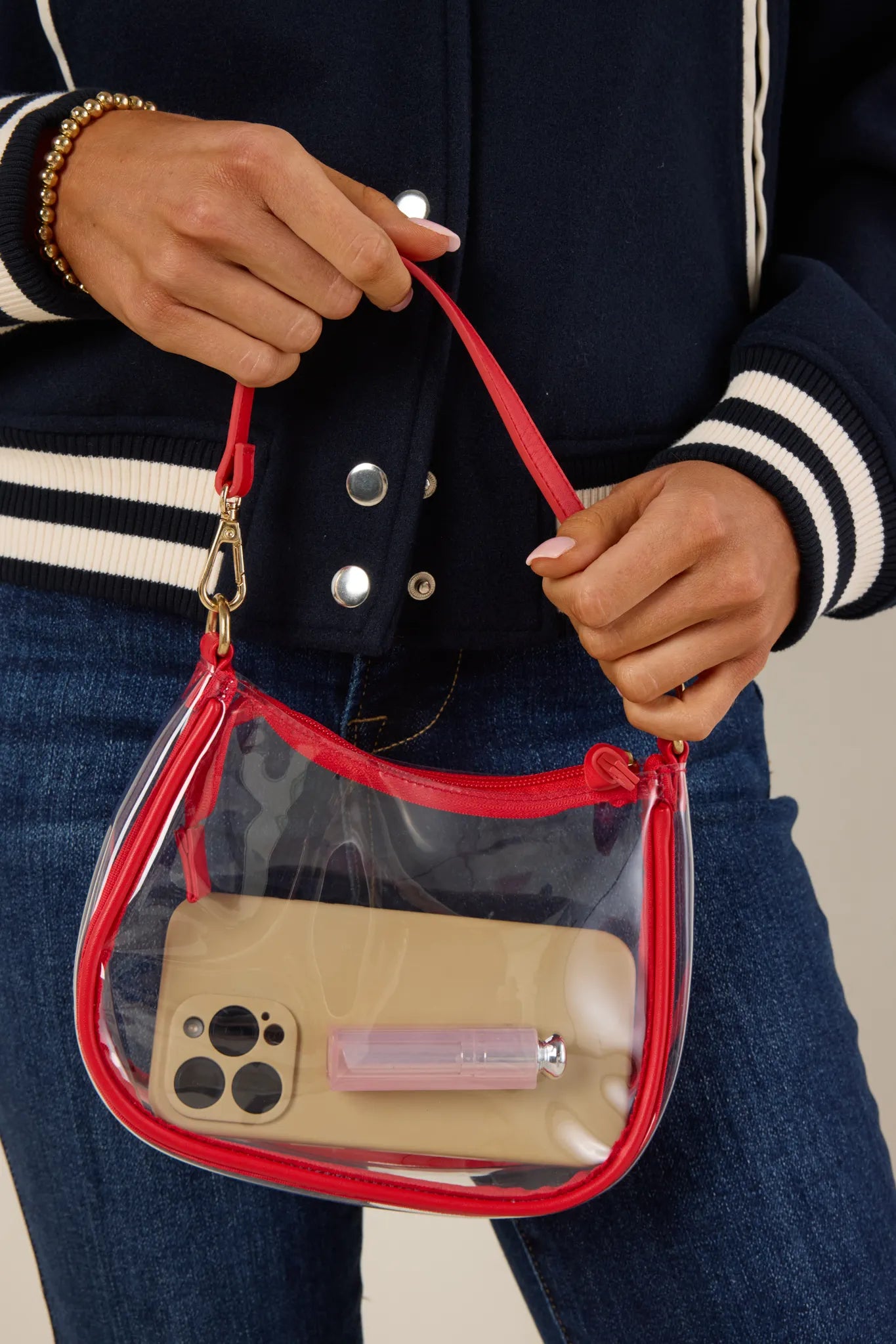 Clear Game Day Bag- Red