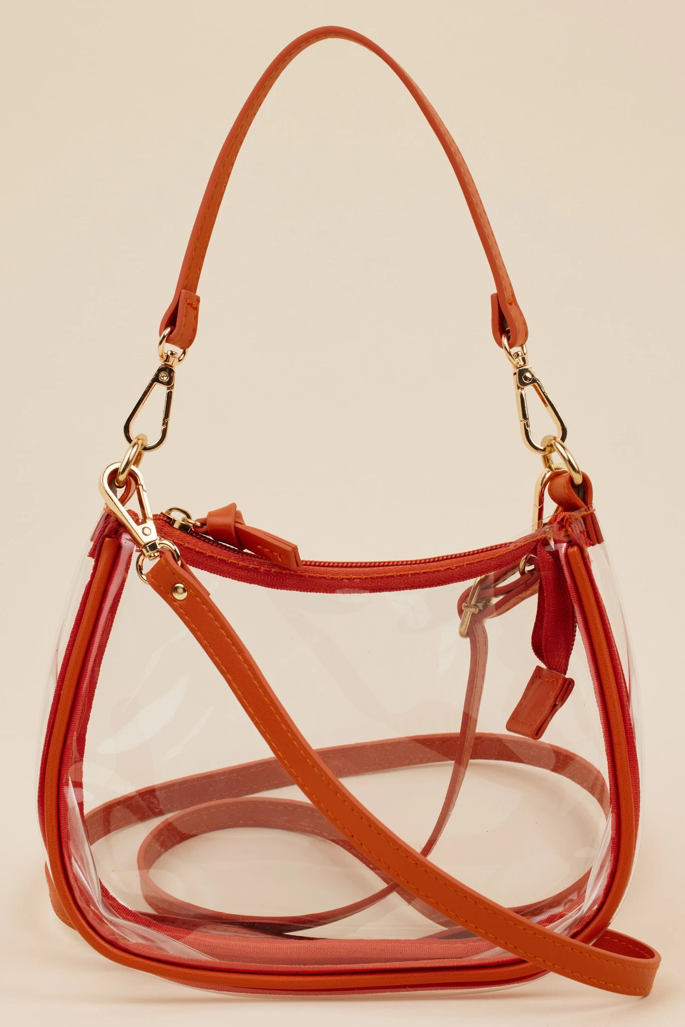 Clear Game Day Bag- Burnt Orange