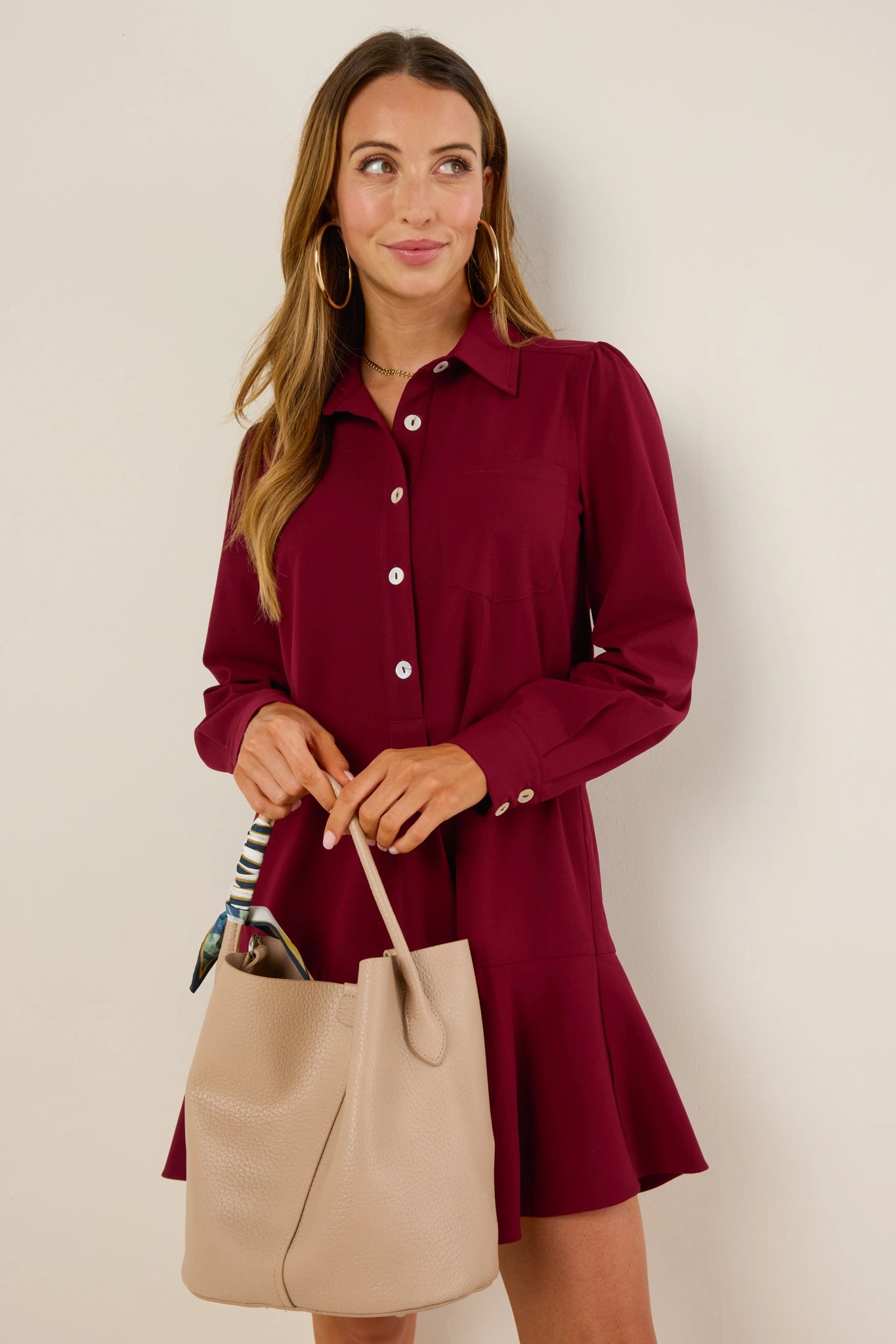 Meagan Dress- Burgundy