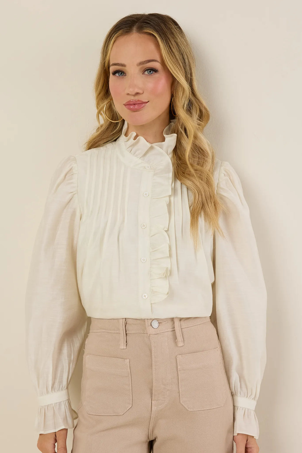 【TODAYFUL】Standcollar Organdy Blouse 白 TODAYFUL / トゥデイフル Standcollar Over Shirts 23秋冬12120418