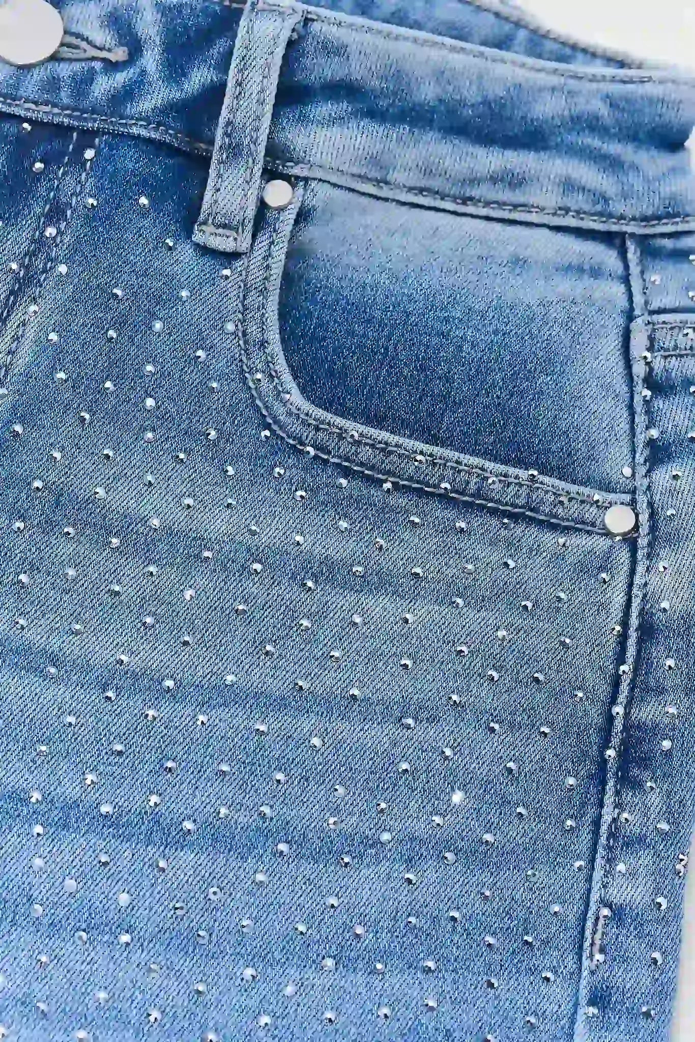 Carrie Rhinestone Wide Leg Jeans