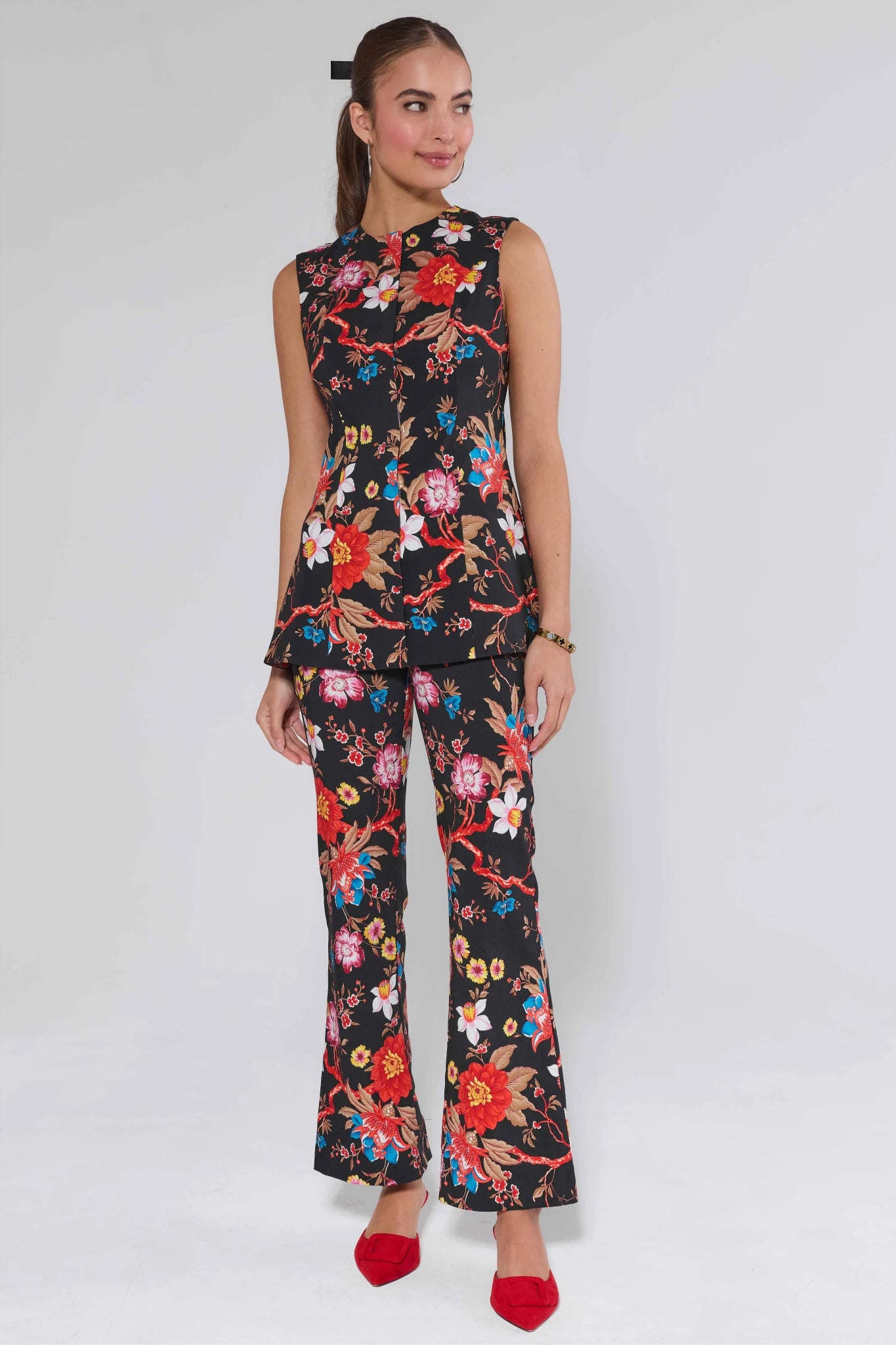 Annie Mixed Floral Tailored Top