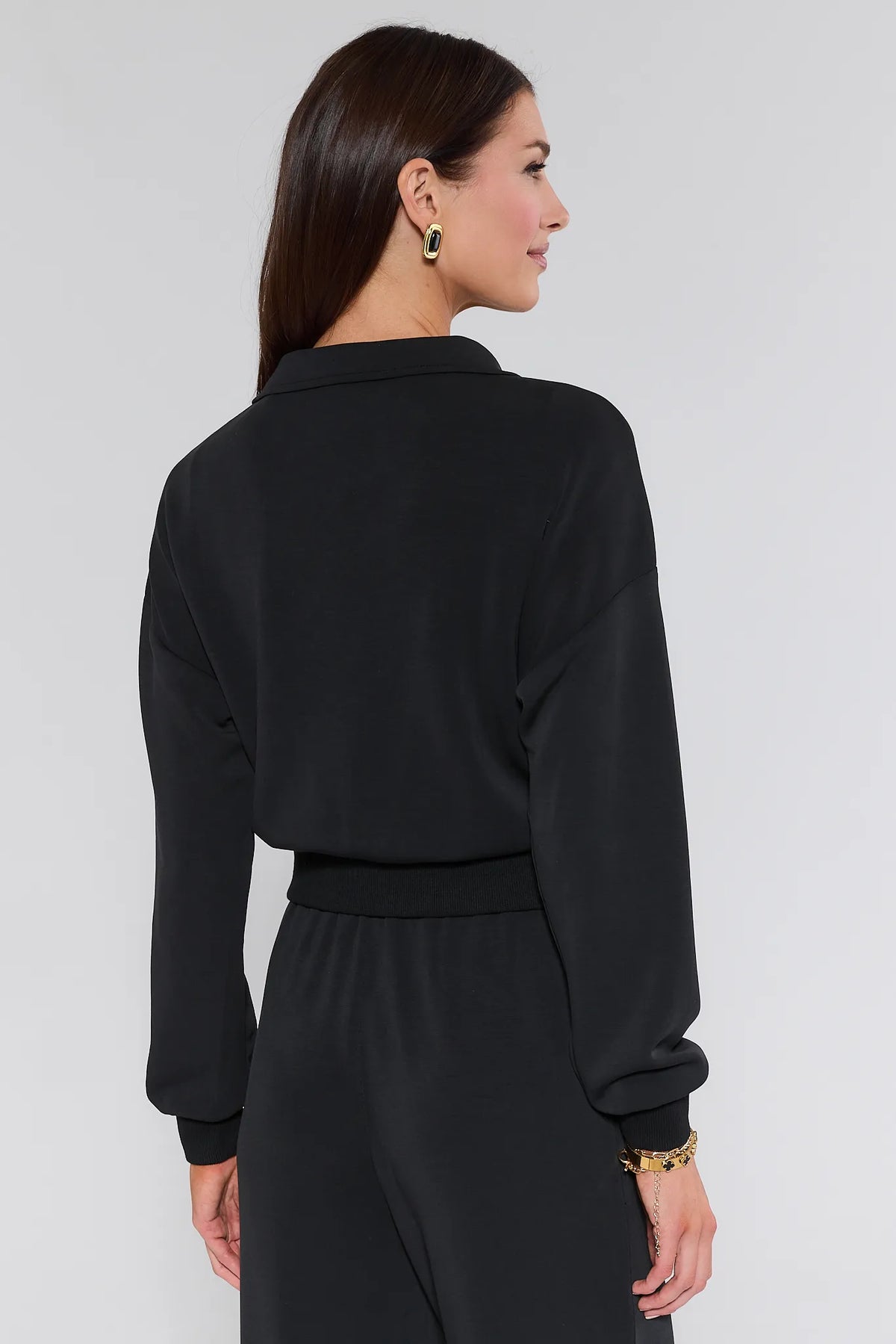 Women's Black Half Zip Pullover | Avara