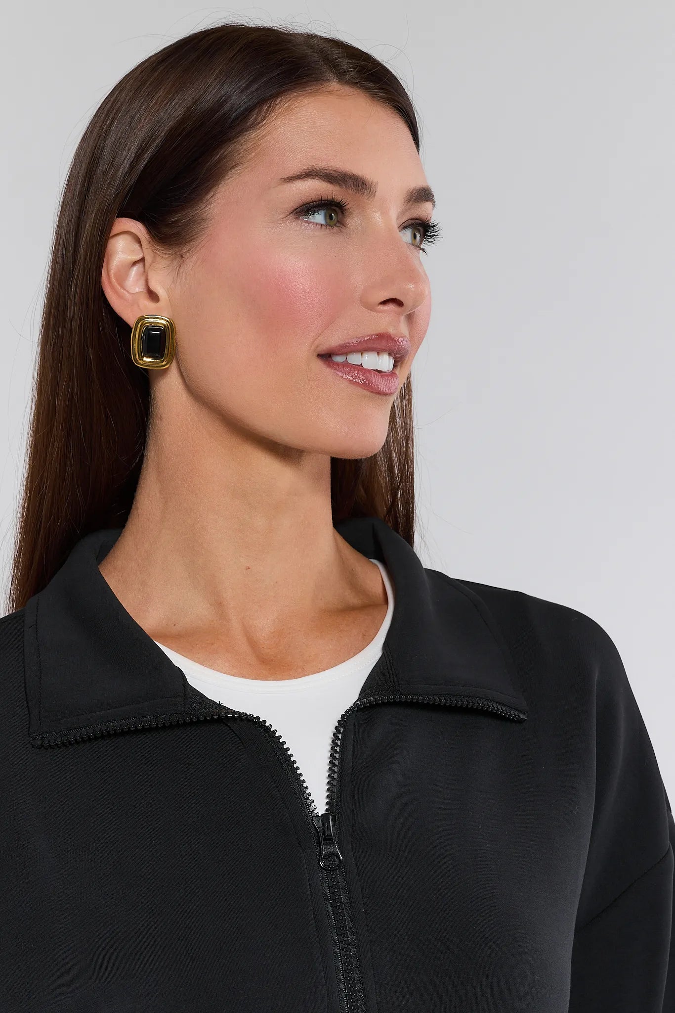 Lucy Black Half-Zip Pullover
