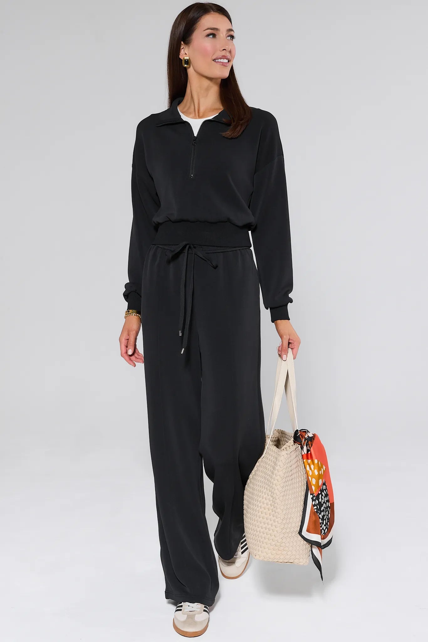 Lucy Black Wide-Leg Lounge Pants