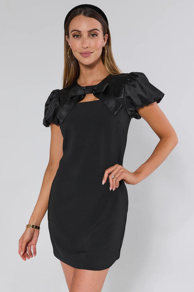 always for you black puff sleeve mini dress Anna Black Puff Sleeve Dress