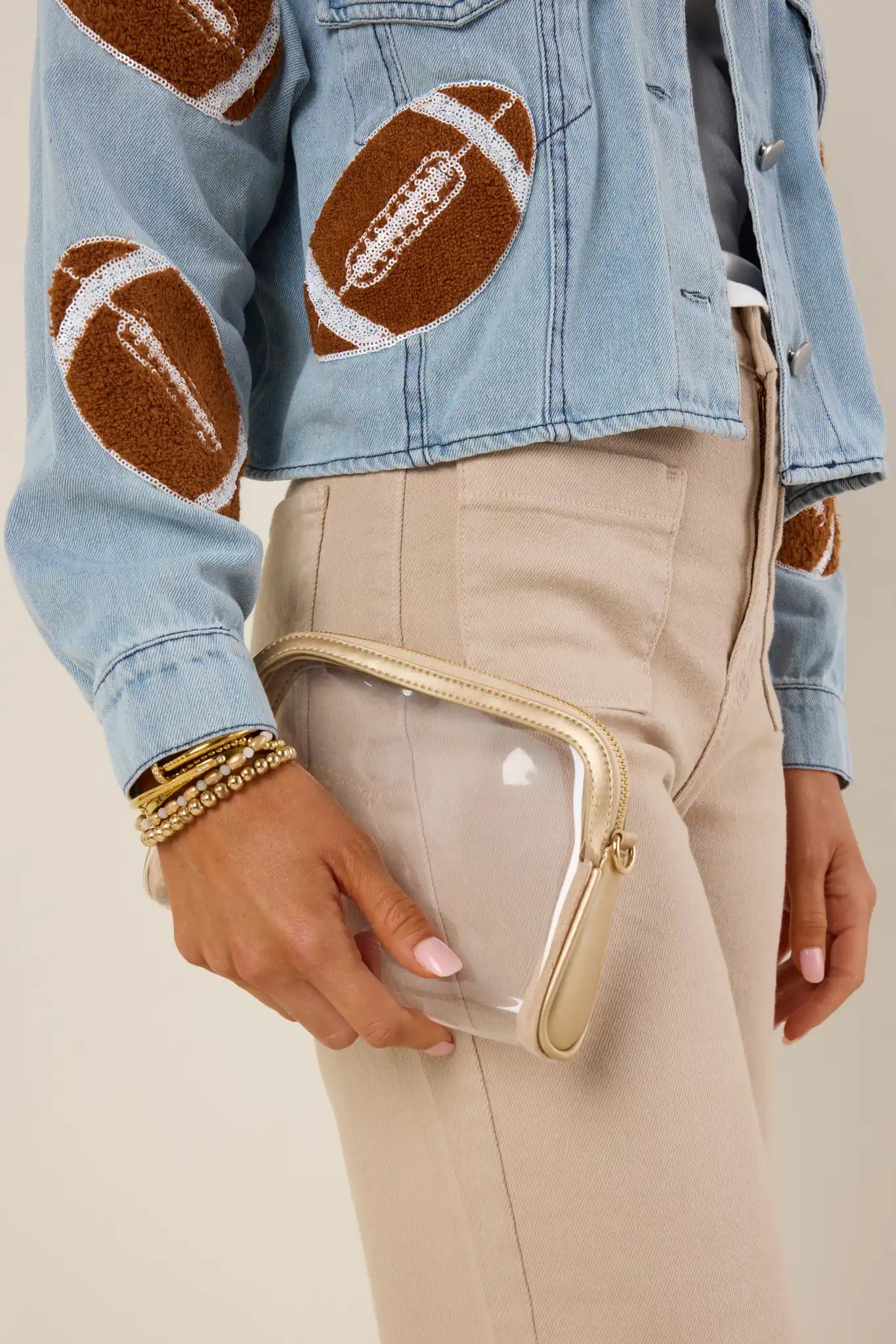 Mindy Clear Crossbody- Gold