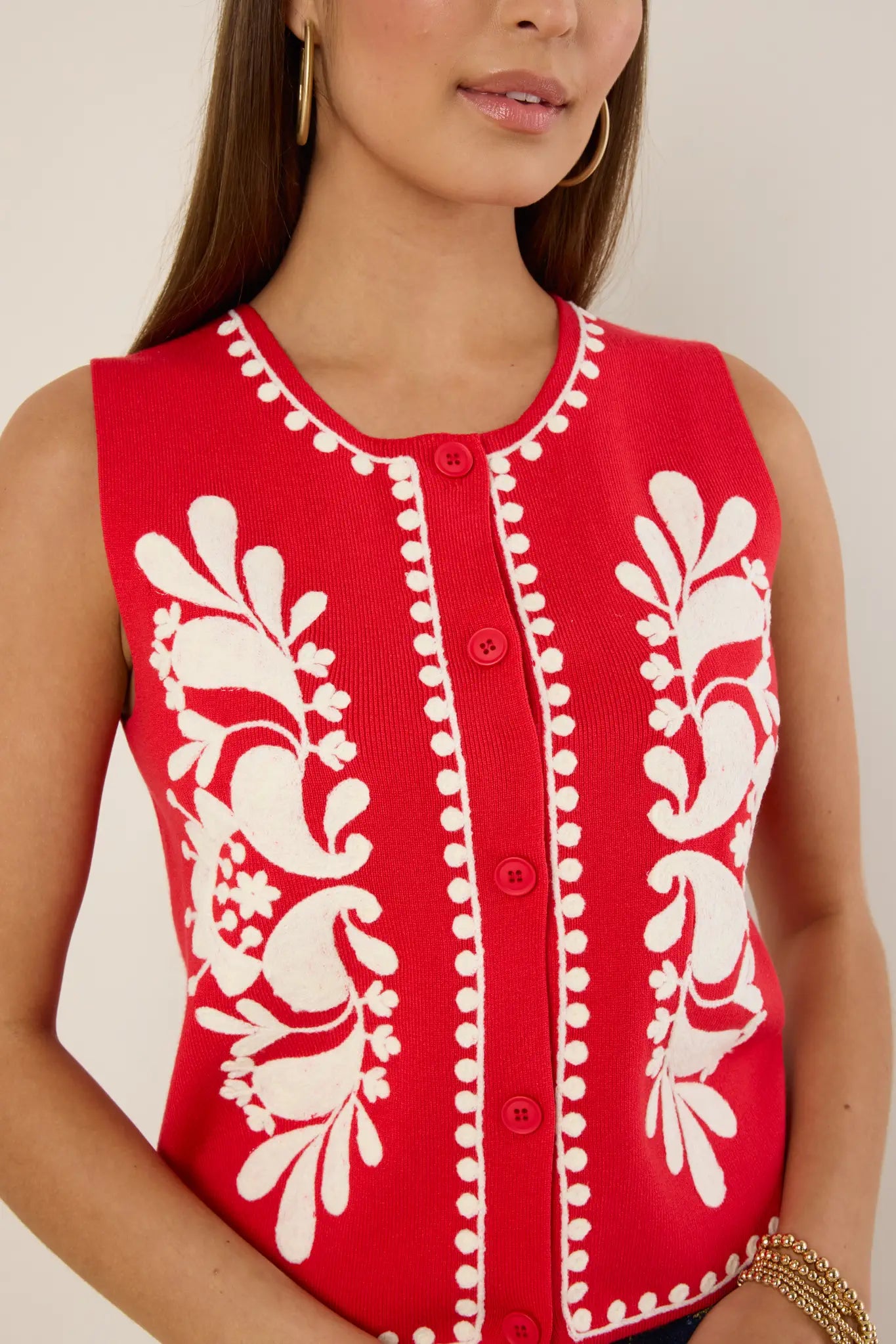 Myra Vest- Red