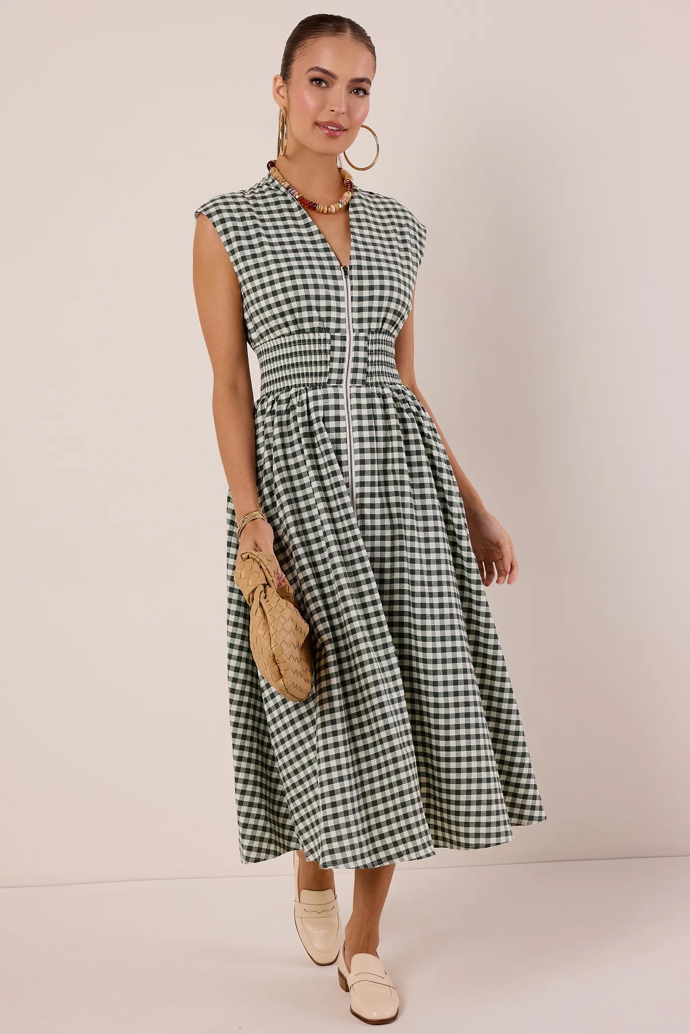Collins Dress- Green Gingham
