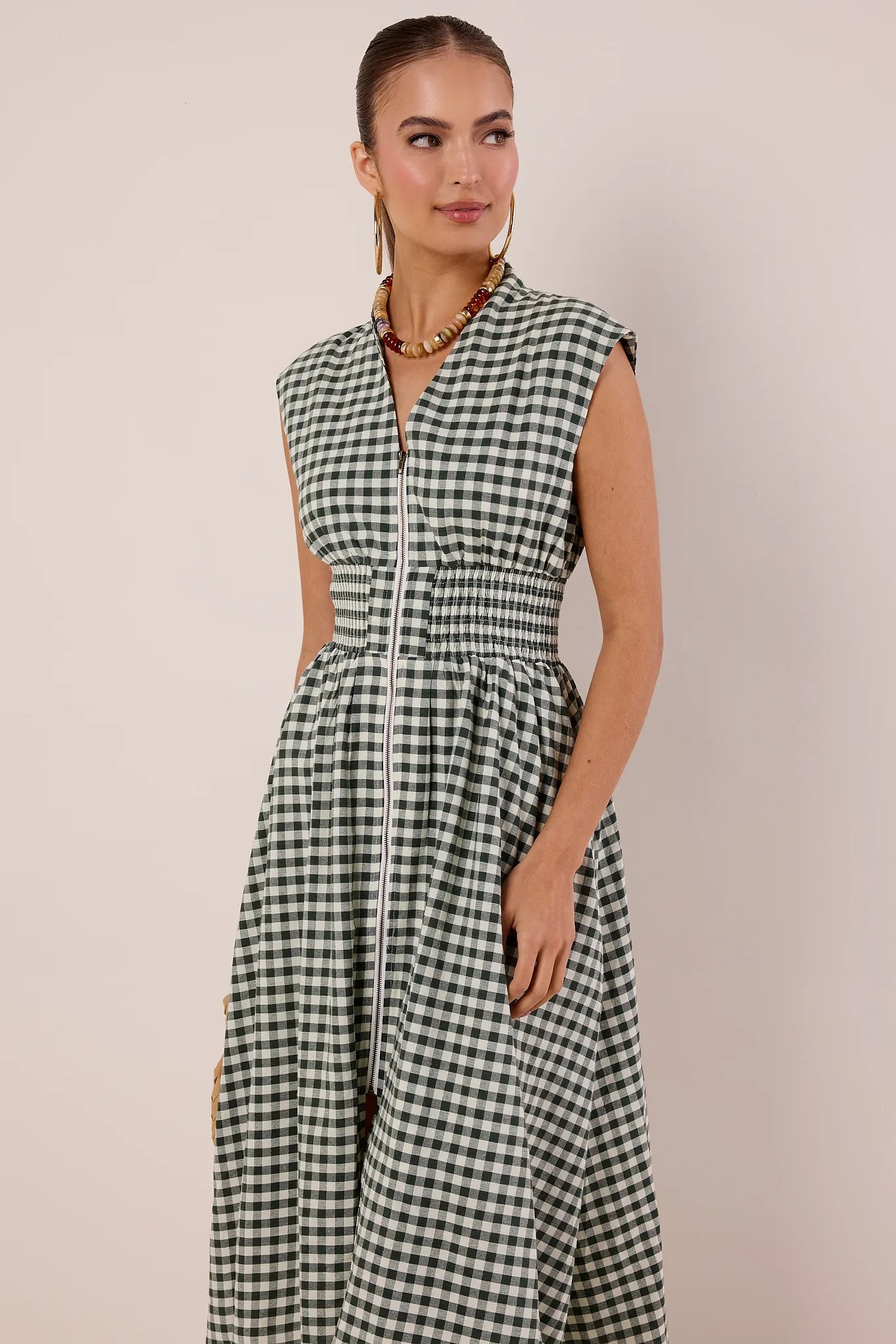 Collins Dress- Green Gingham