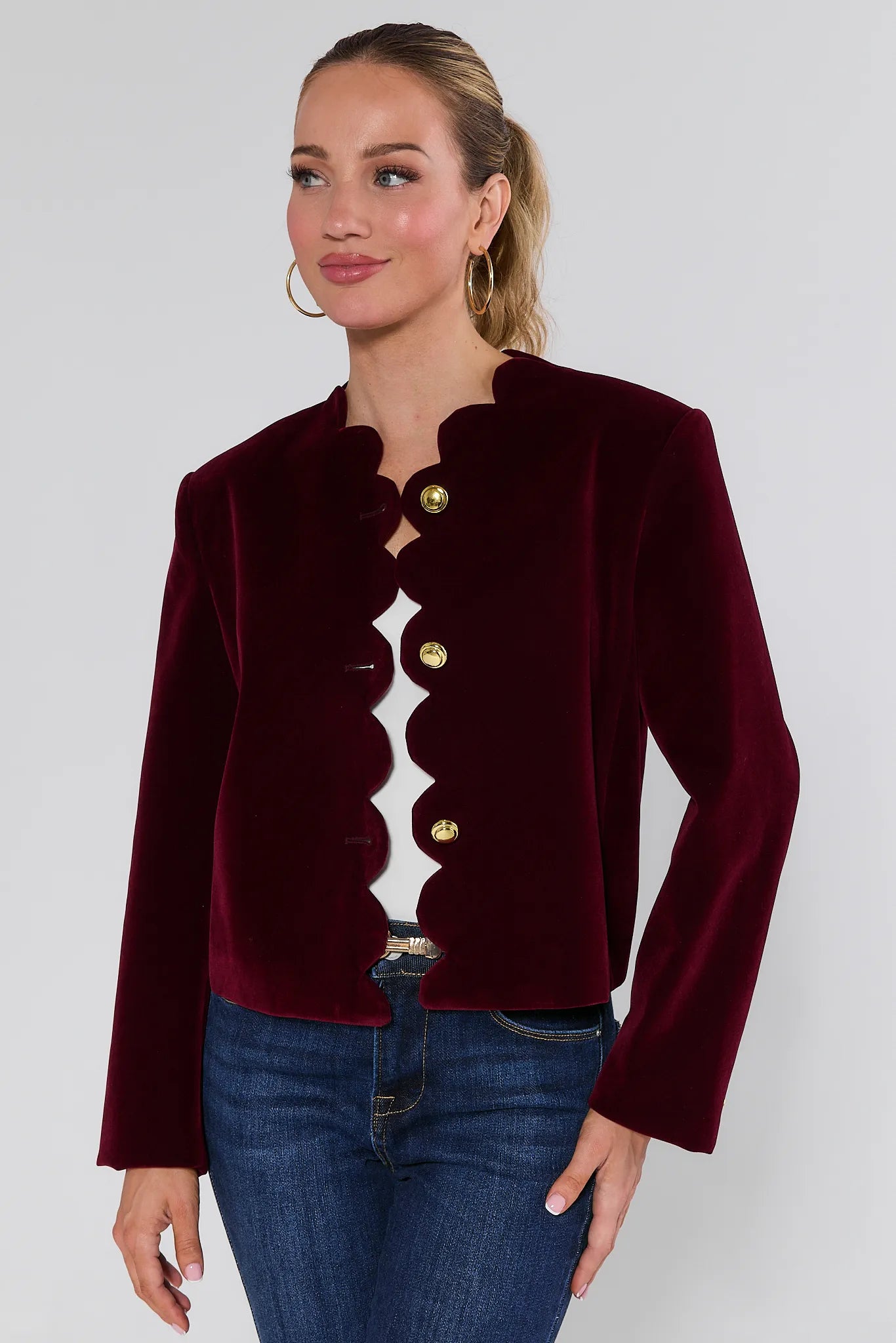 Joan Velvet Scalloped Jacket